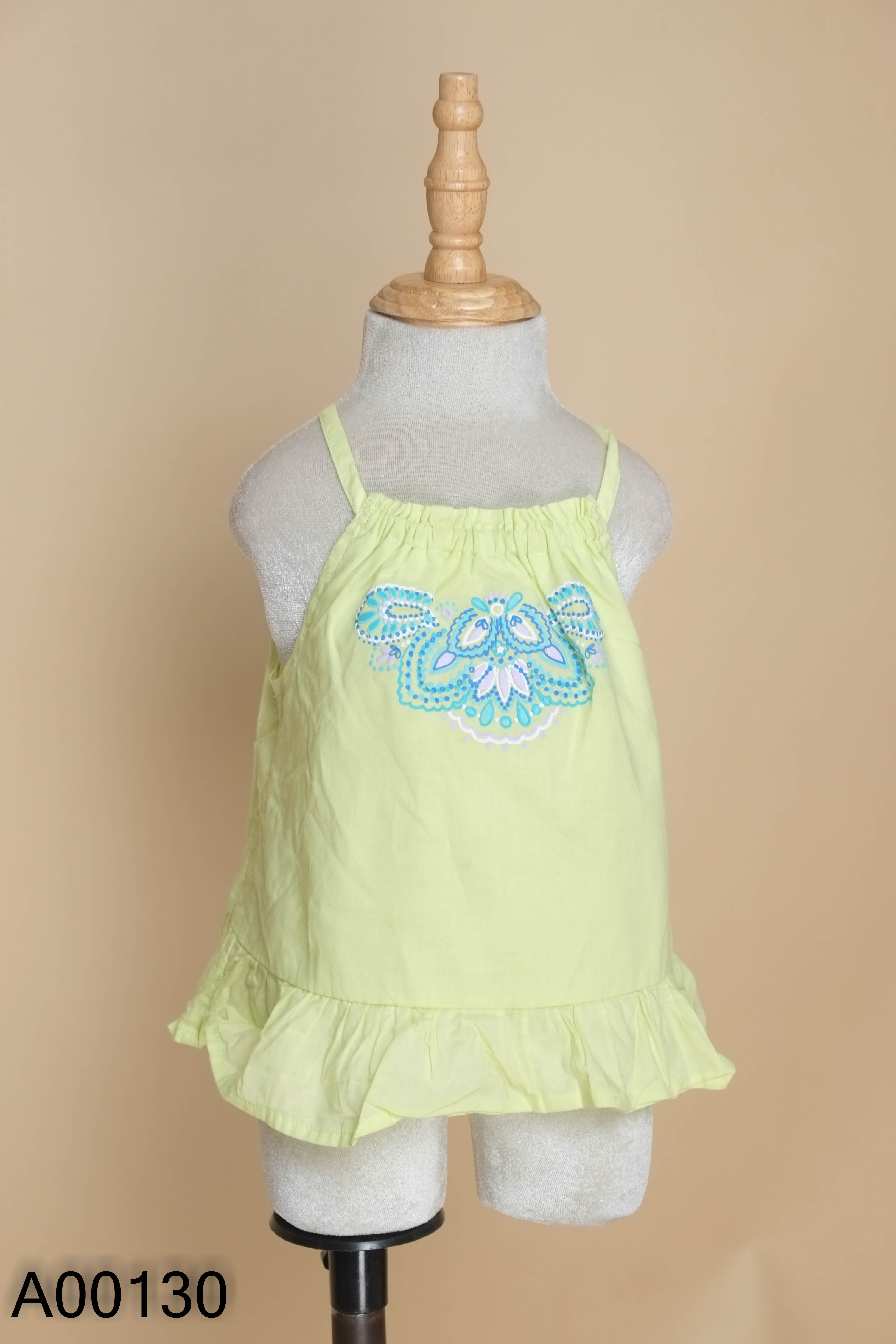 Áo yếm xanh họa tiết KIDS