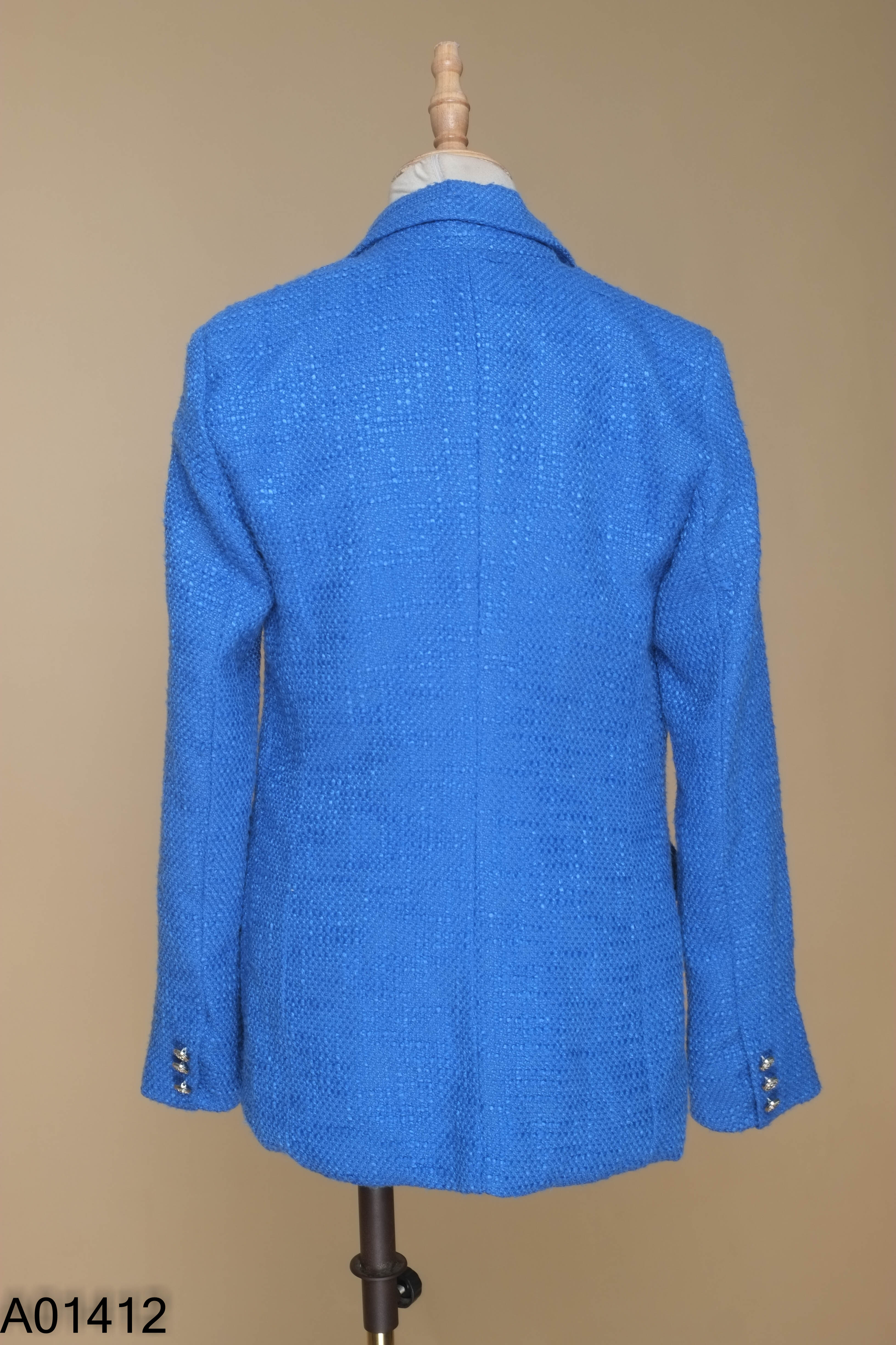 Áo khoác blazers dạ tweed xanh