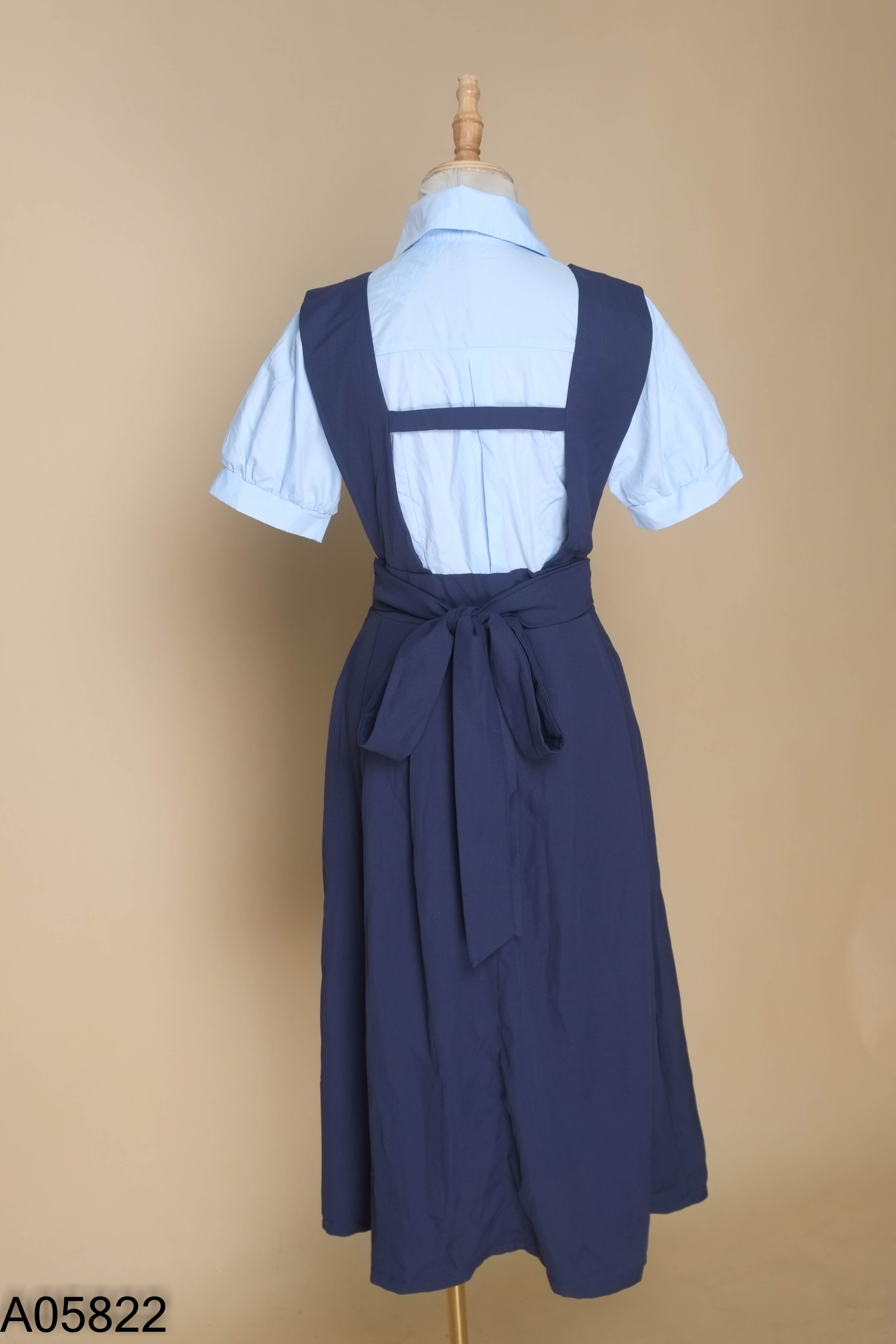 Váy JEMLY CLOTHING xanh cổ sơ mi