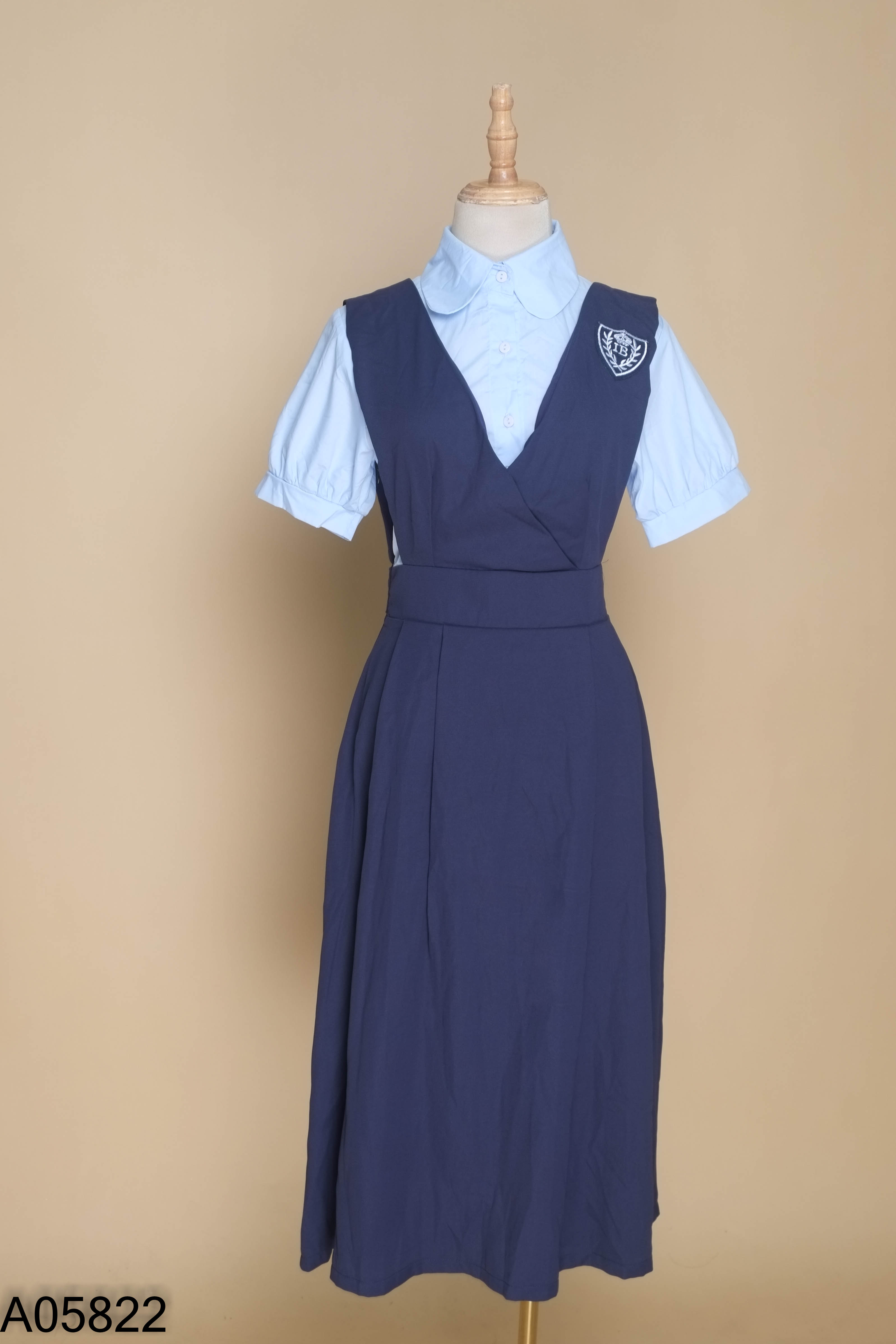 Váy JEMLY CLOTHING xanh cổ sơ mi