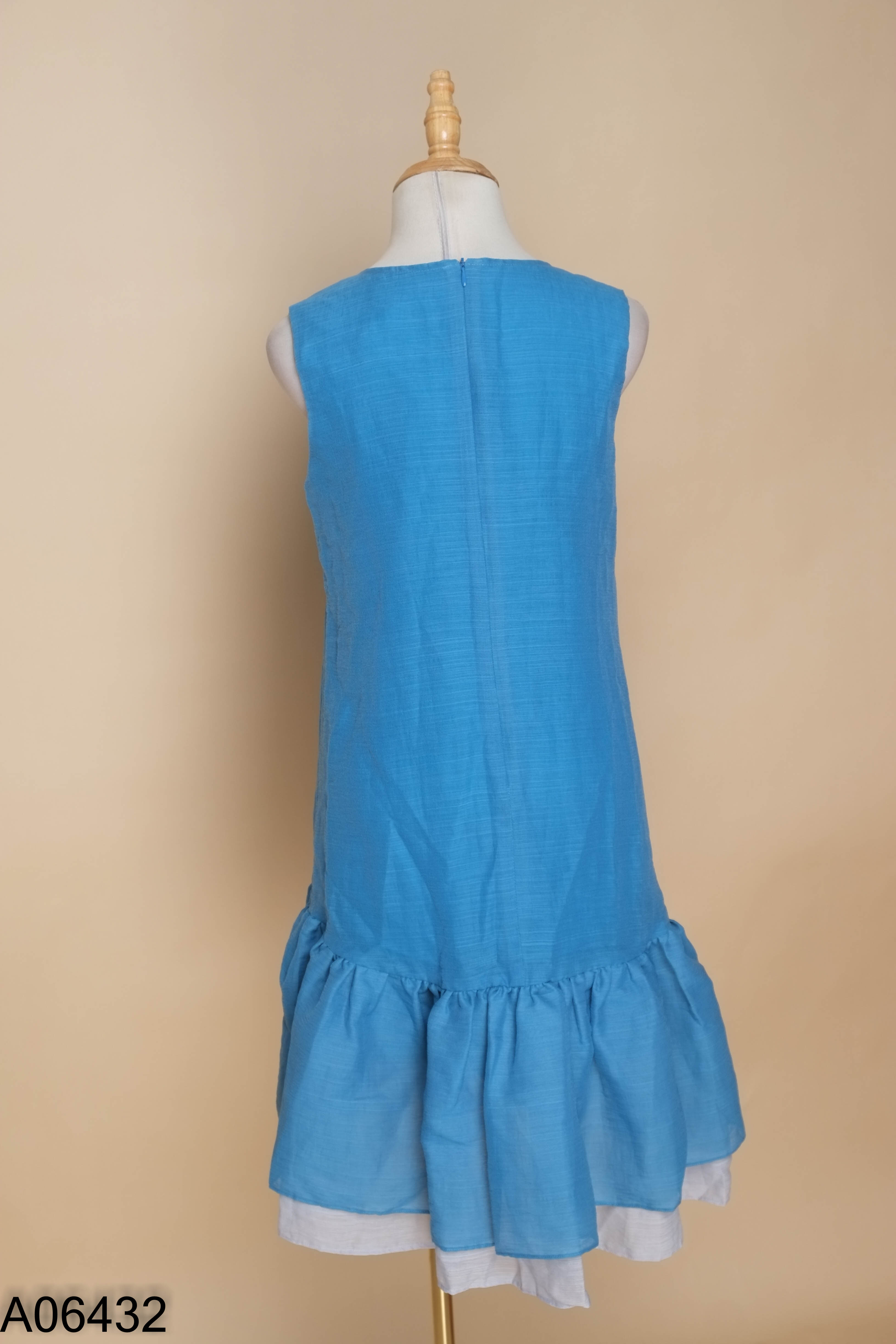 Váy babydoll xanh LINNÉ sát nách