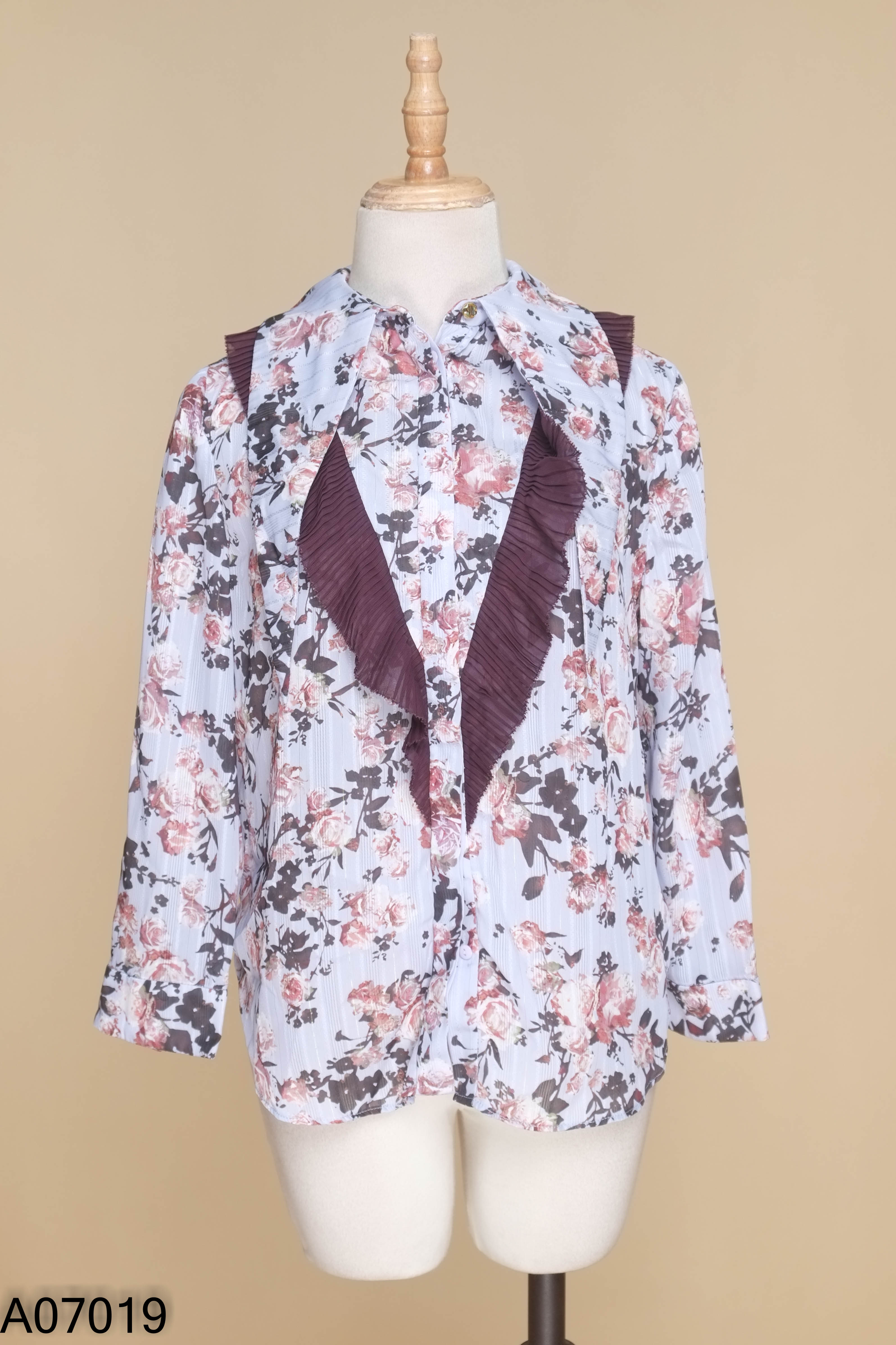 Áo VERO MODA CLASSIC tím hoa