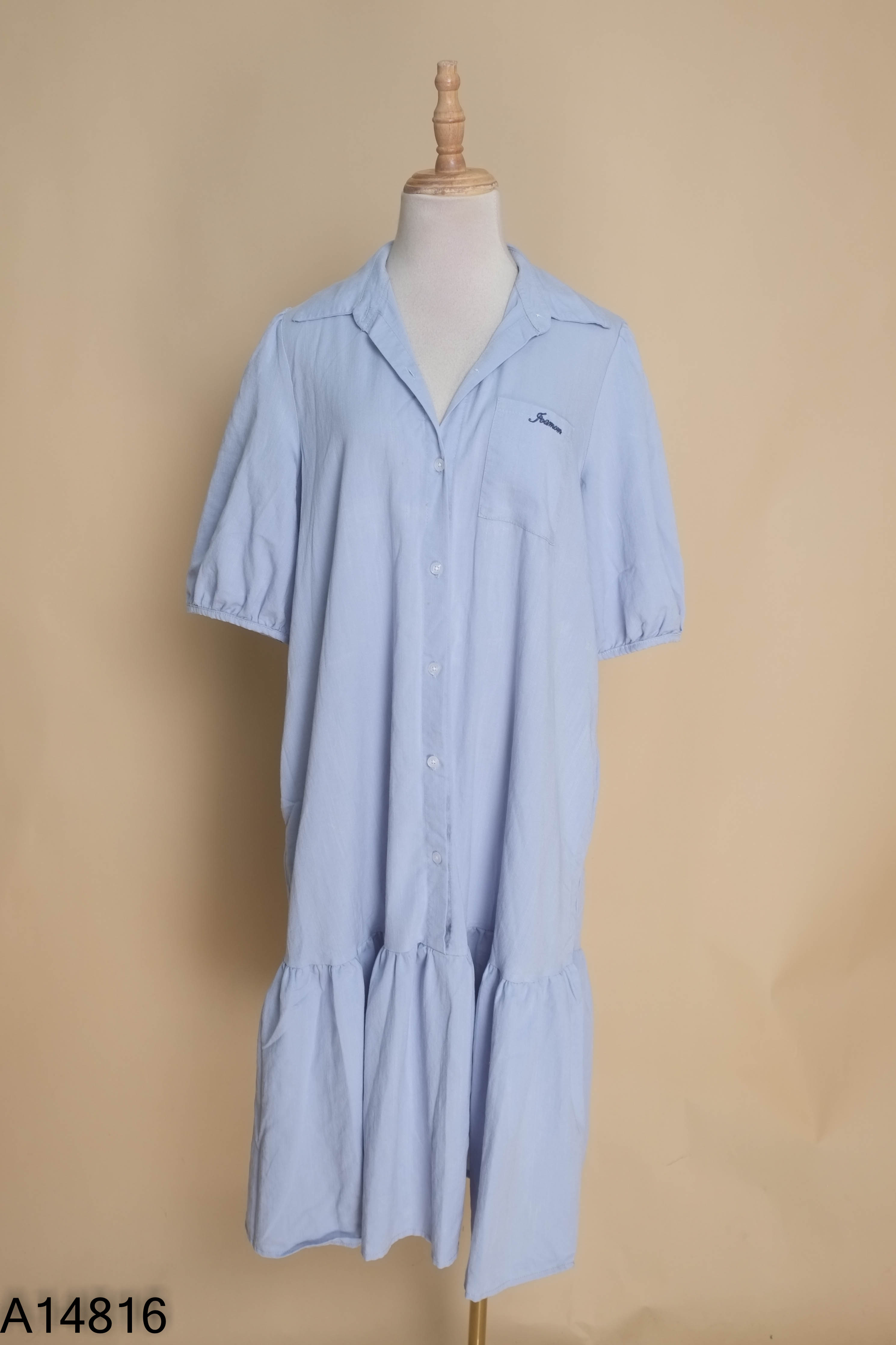 Váy JOAMOM xanh phối cúc