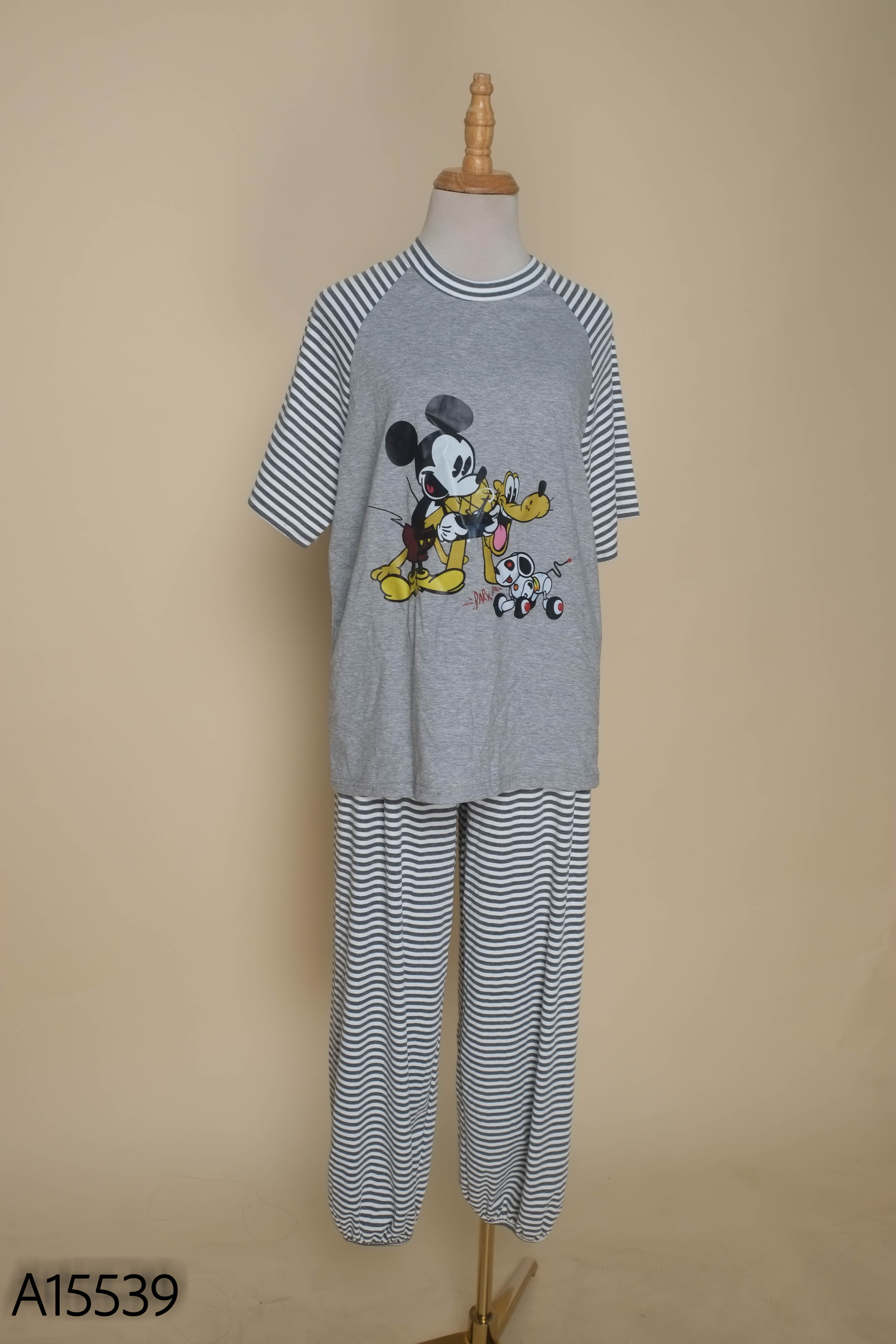Set áo + quần dài xám kẻ