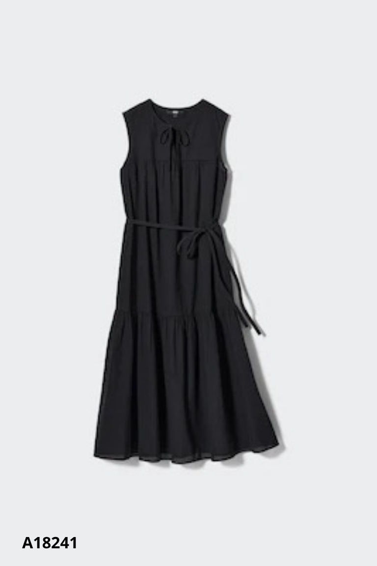 Váy sát nách xanh kẻ UNIQLO