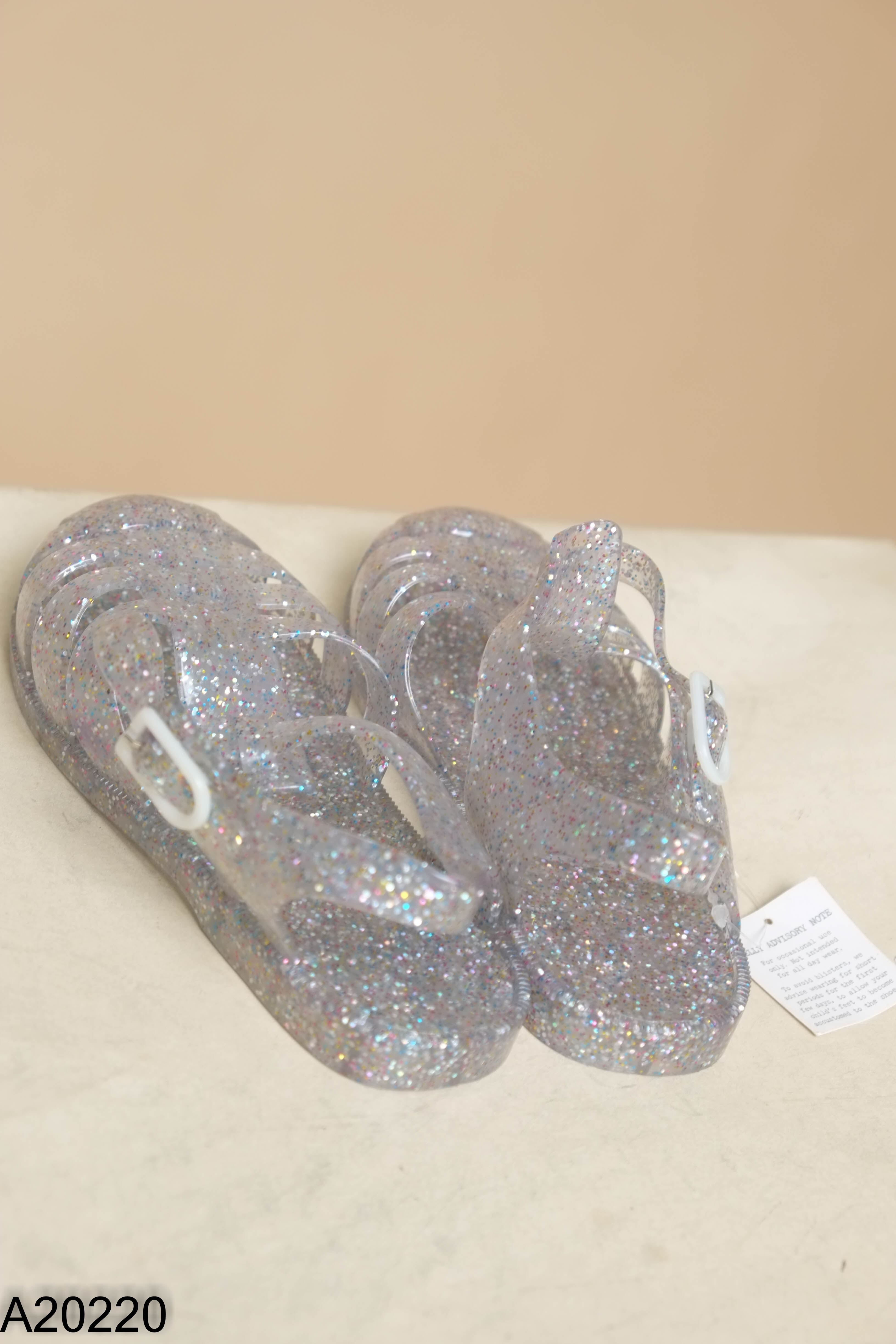 Sandal trắng họa tiết kim sa KIDS