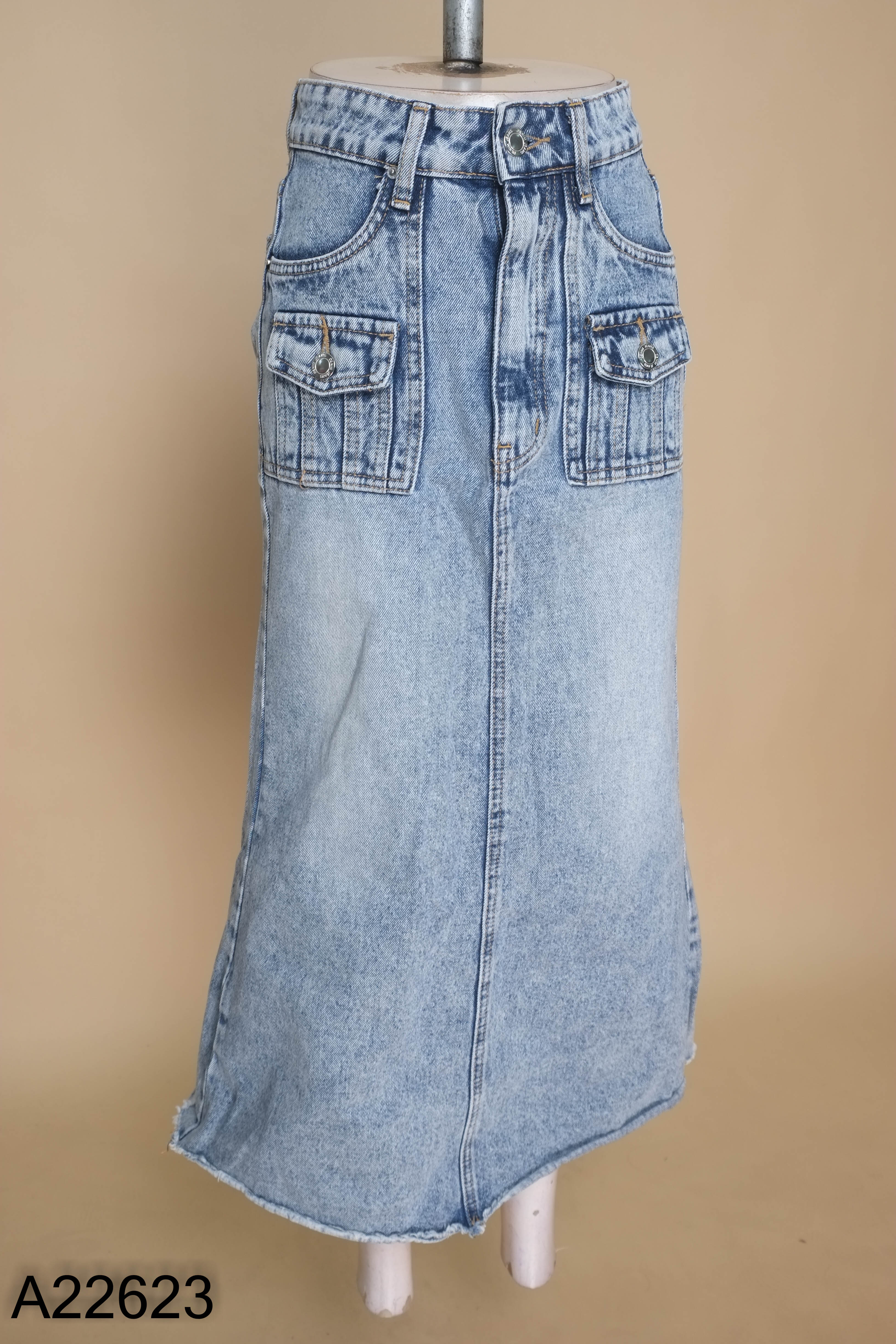 Chân váy GOUT DE JUN jeans xanh dài
