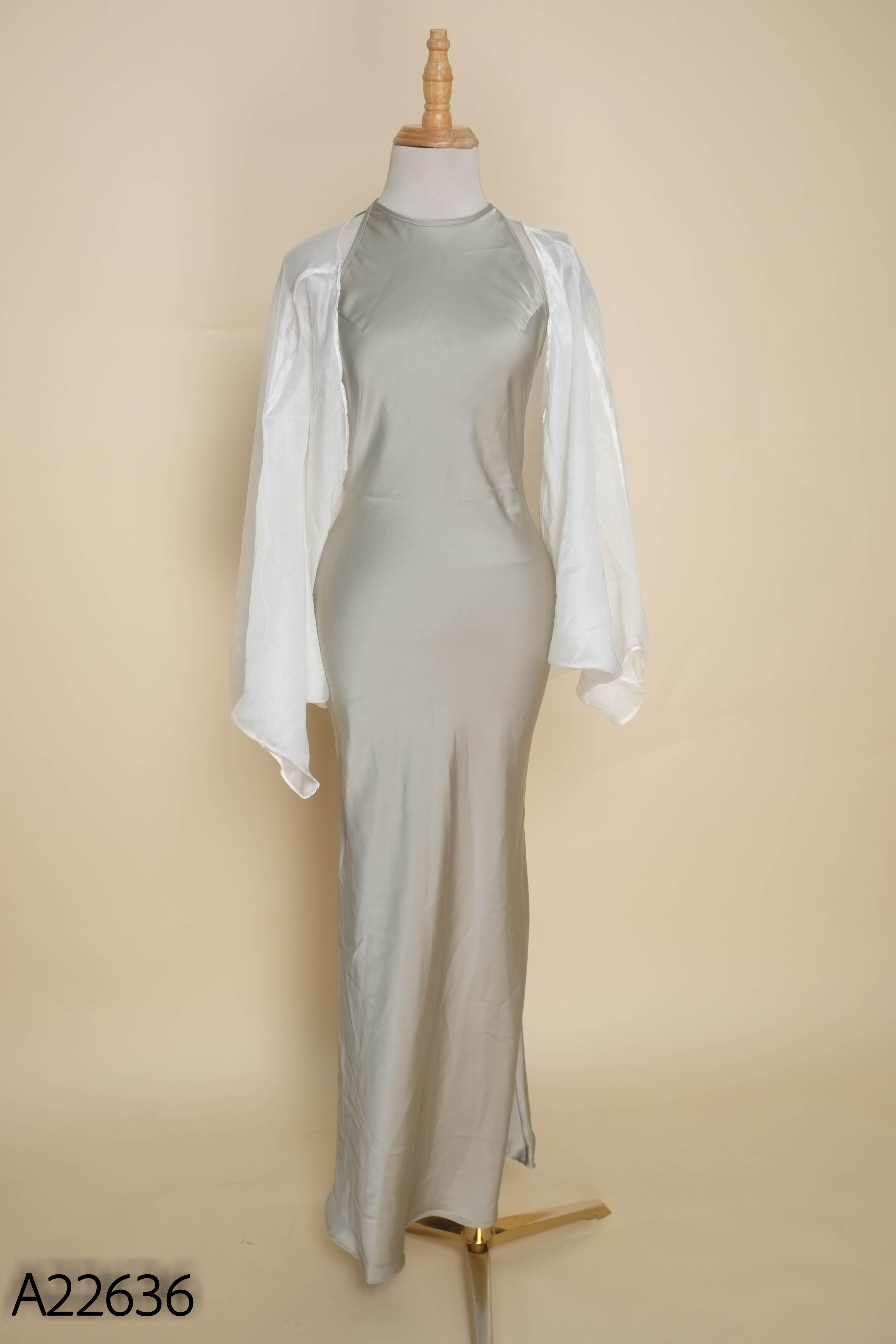 Set lụa xanh LYC FASH+choàng voan