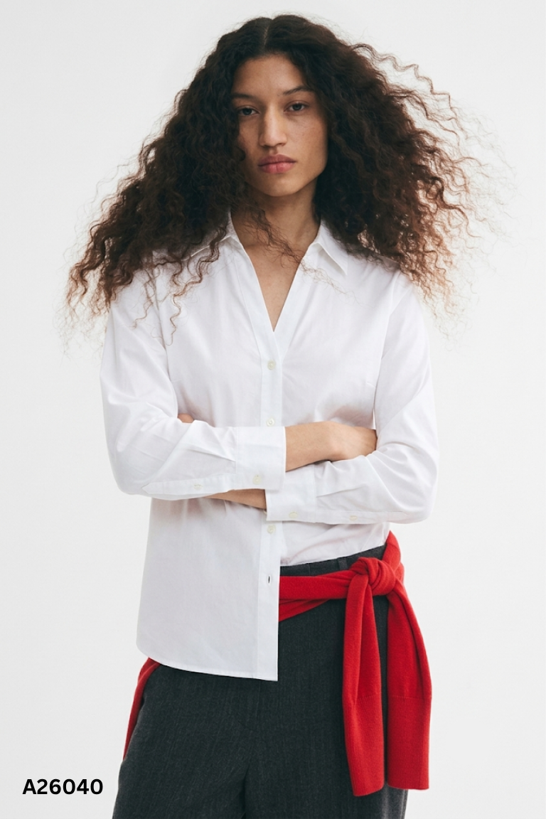 Áo sơ mi trắng H&M trơn