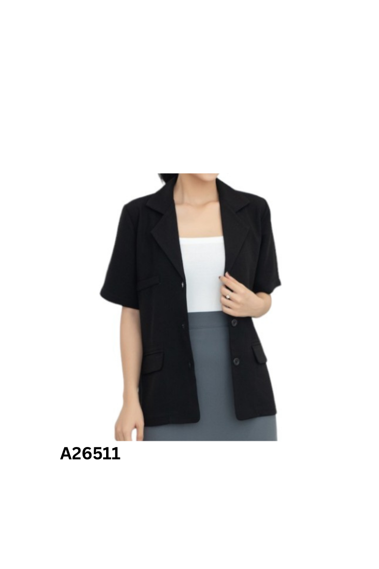 Áo KAMONG đen cổ vest