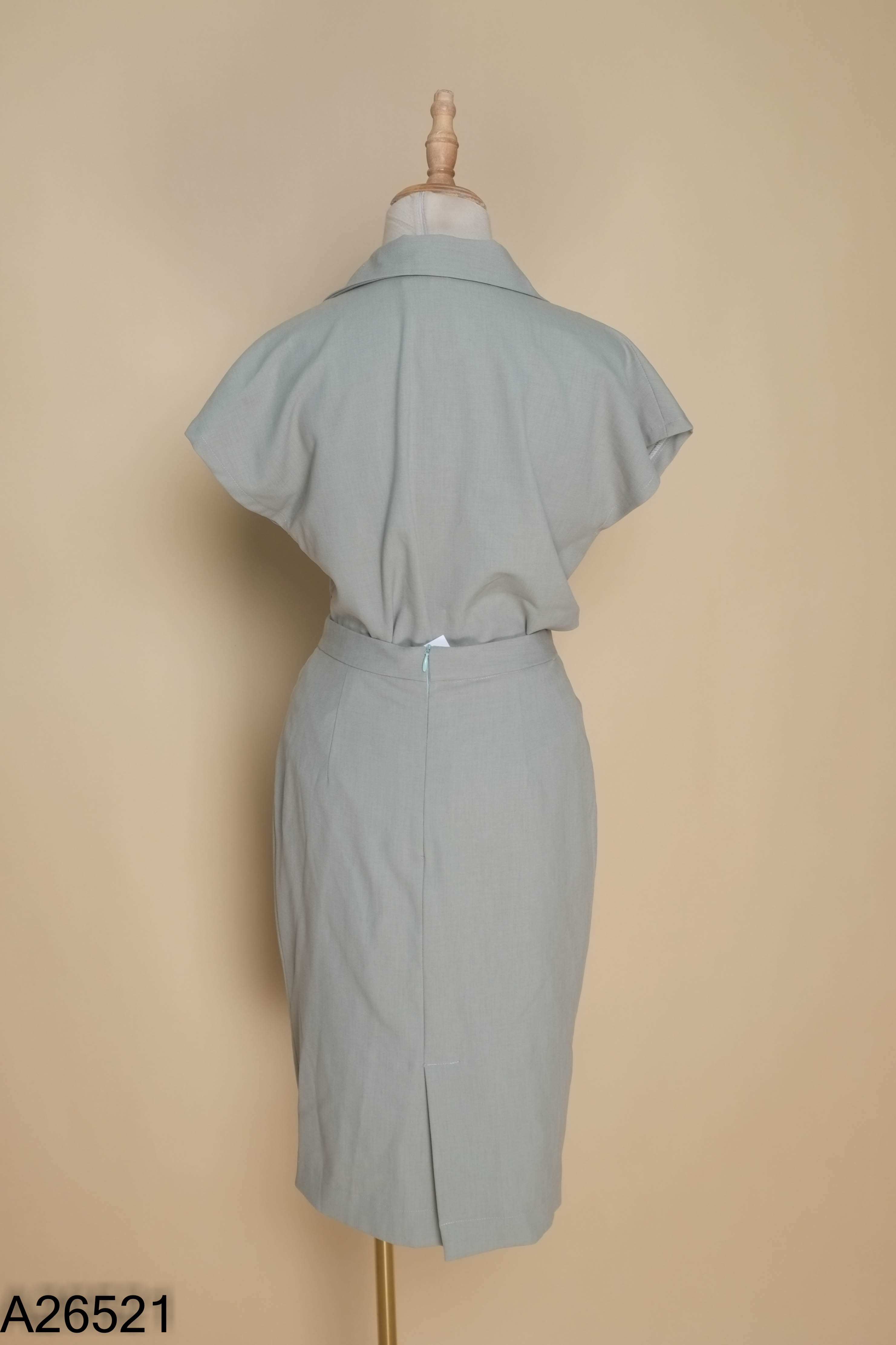 Set Áo xanh cúc bọc + chân váy