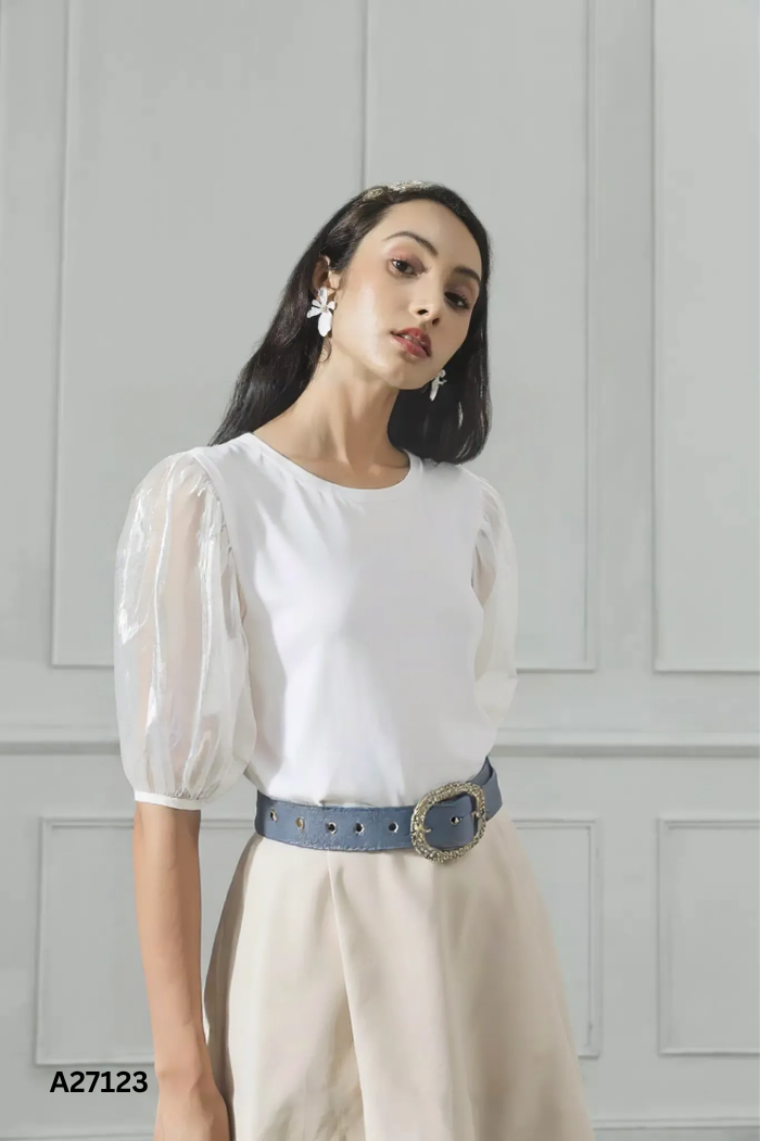 Áo IVY MODA trắng trơn