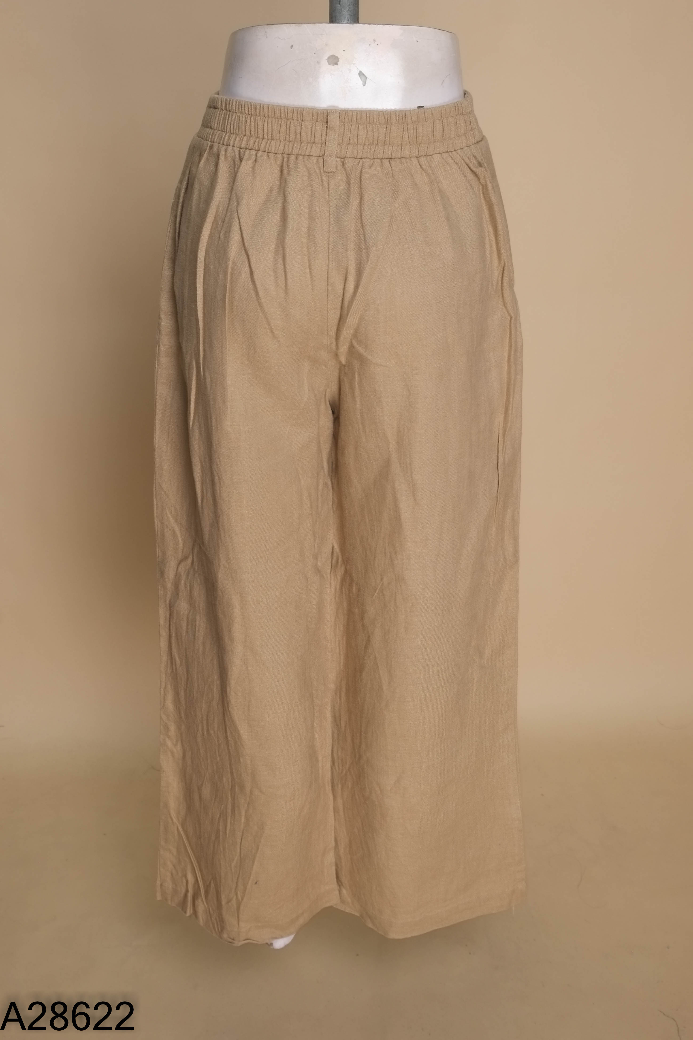 Quần linen suông be