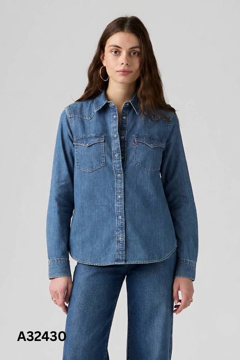 Áo sơ mi jeans xanh