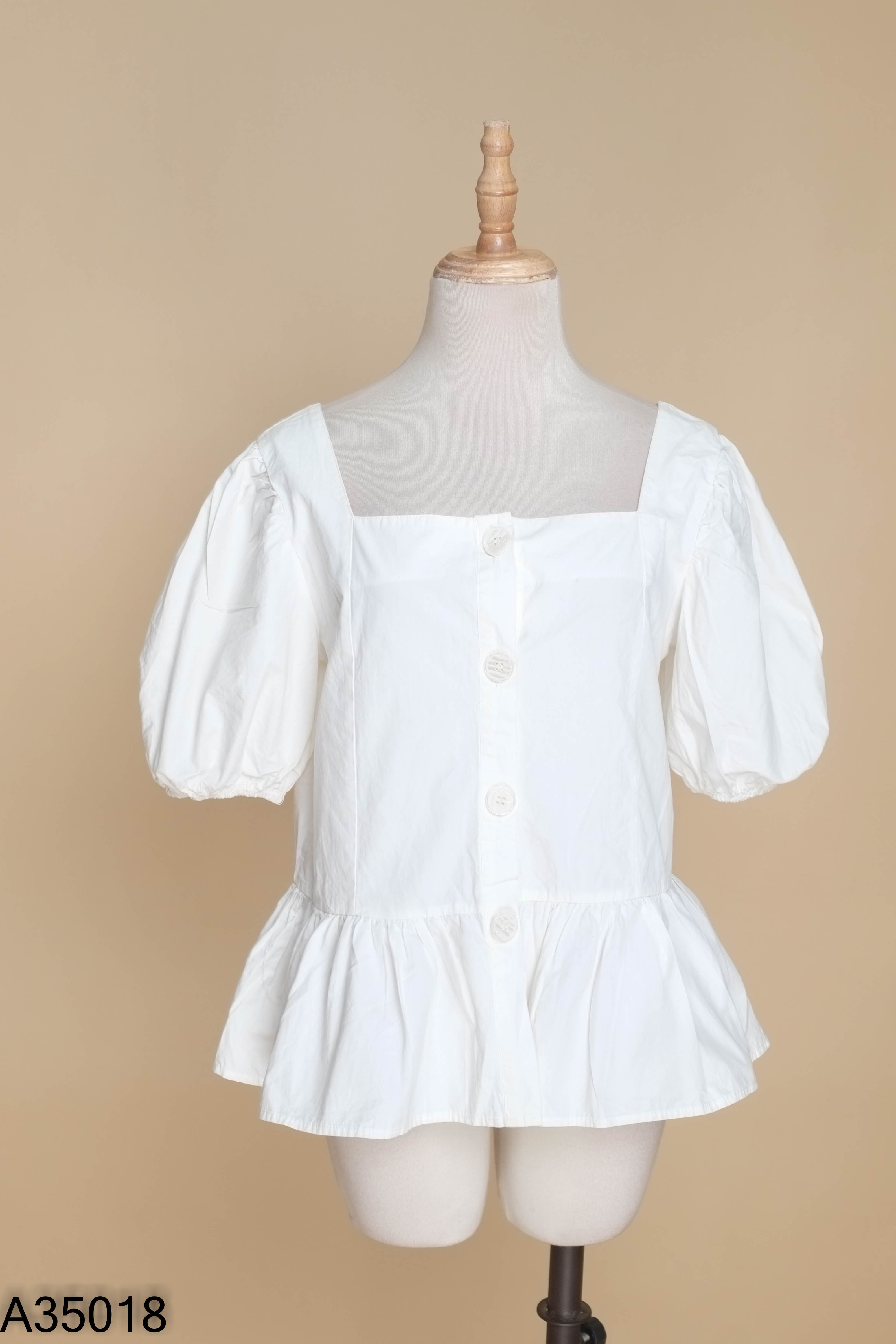 Áo be trơn cổ vuông babydoll