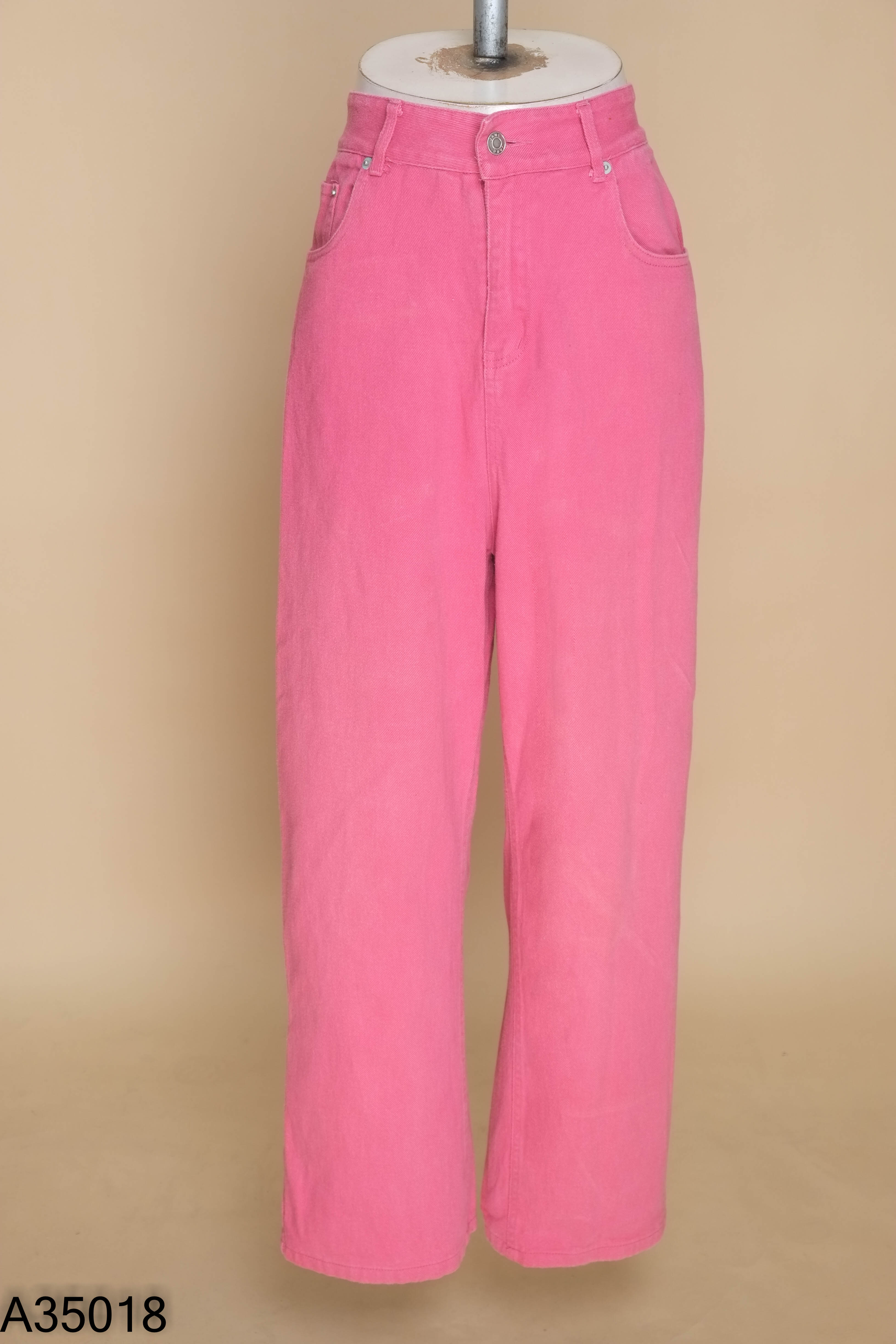Quần jeans hồng EARTHLINGHOO ống rộng