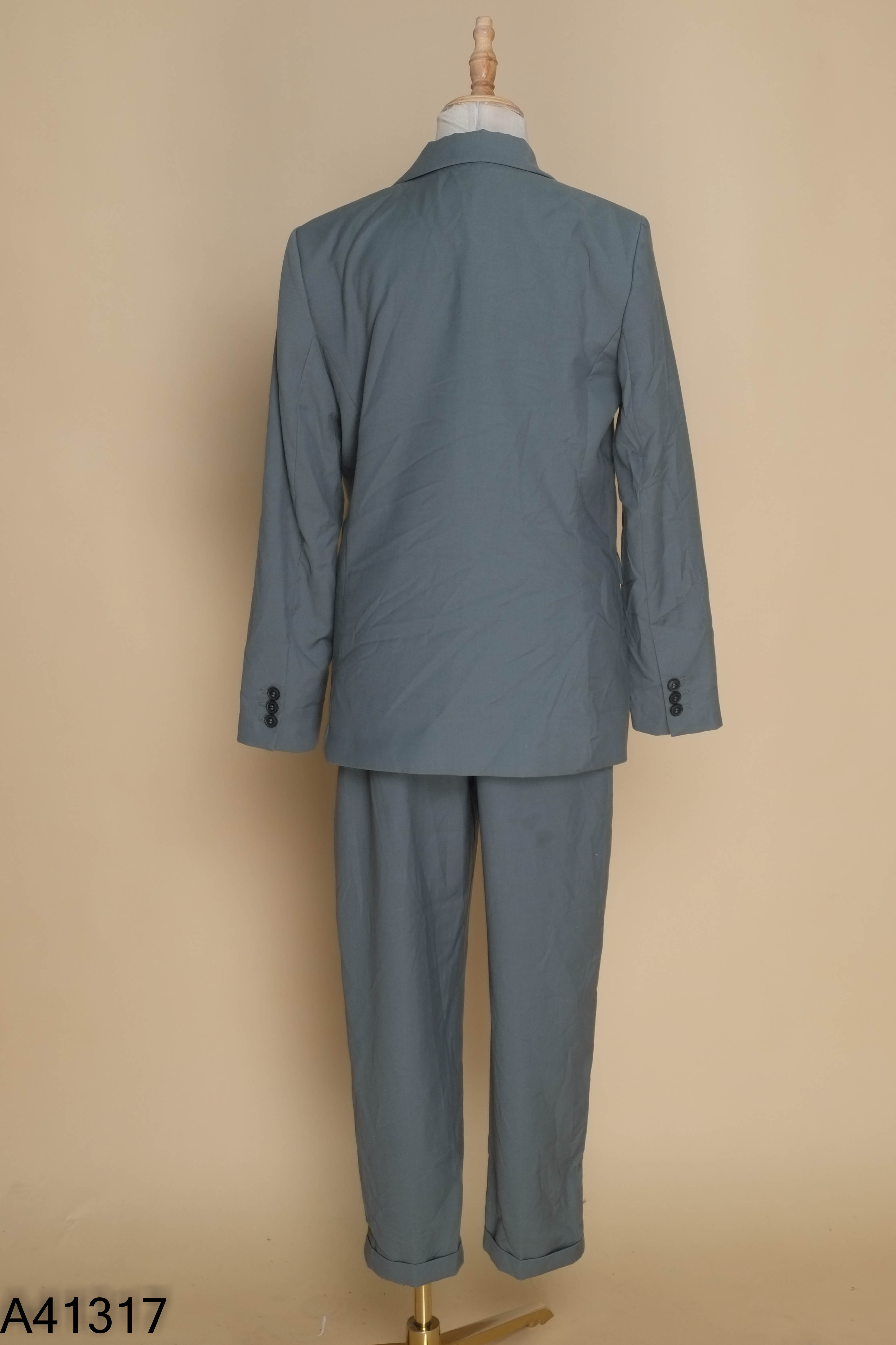 Set MANGO (xuất) xanh áo blazer + quần dài