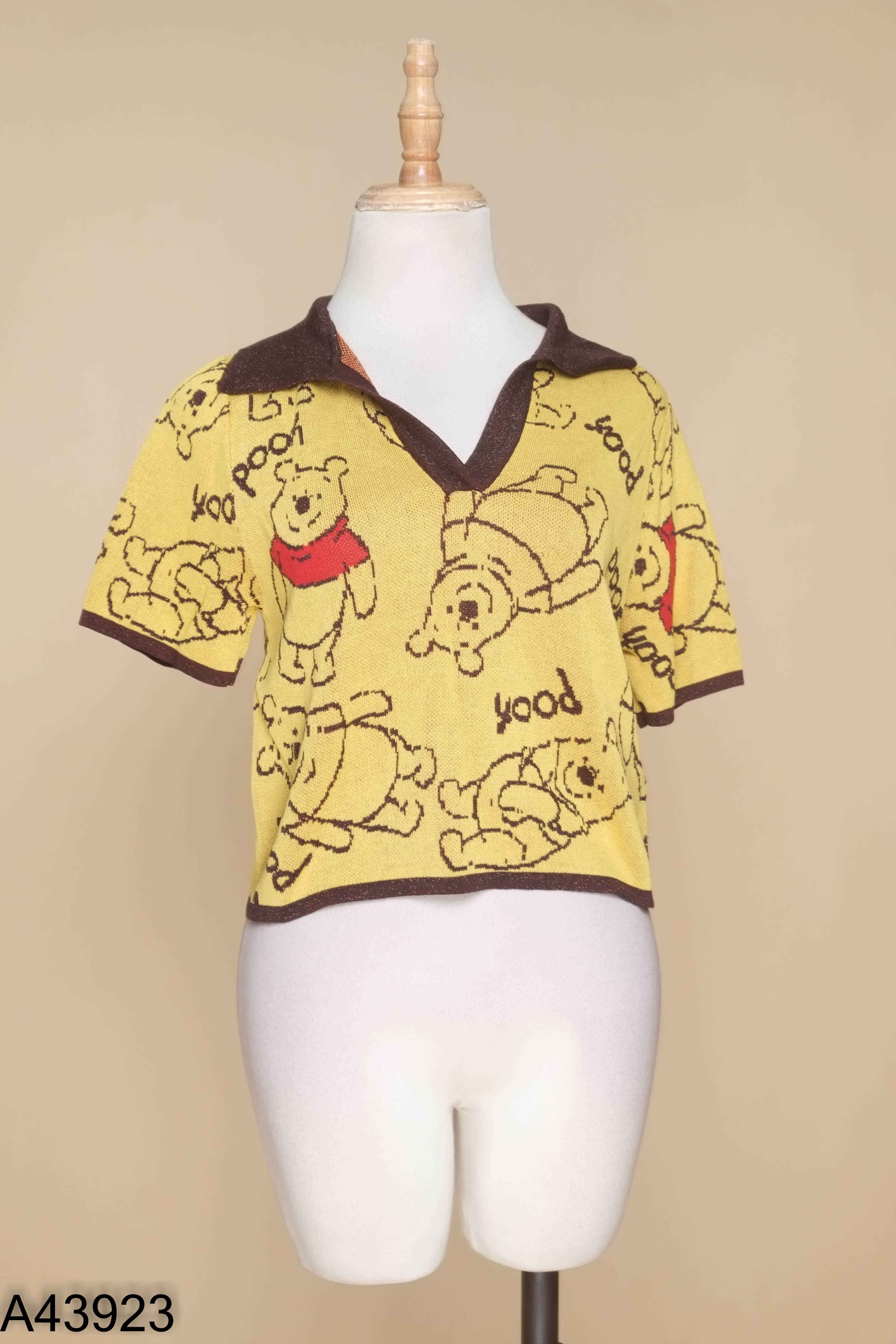 Áo polo URBAN REVIVO vàng cổ nâu
