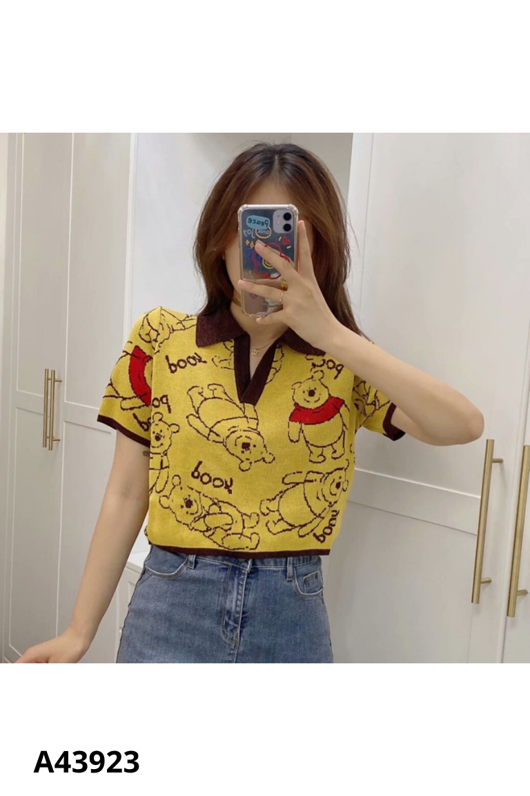 Áo polo URBAN REVIVO vàng cổ nâu