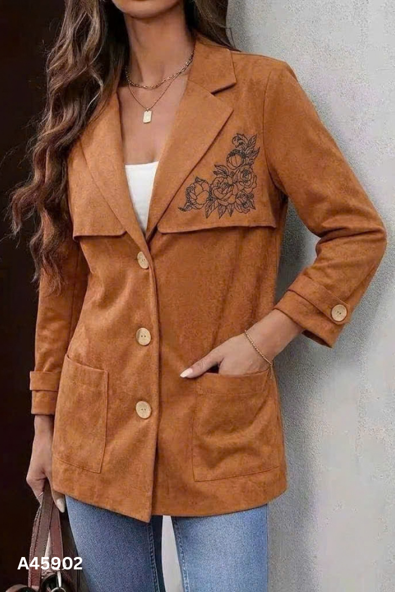 Áo ADORE DRESS nâu cổ vest