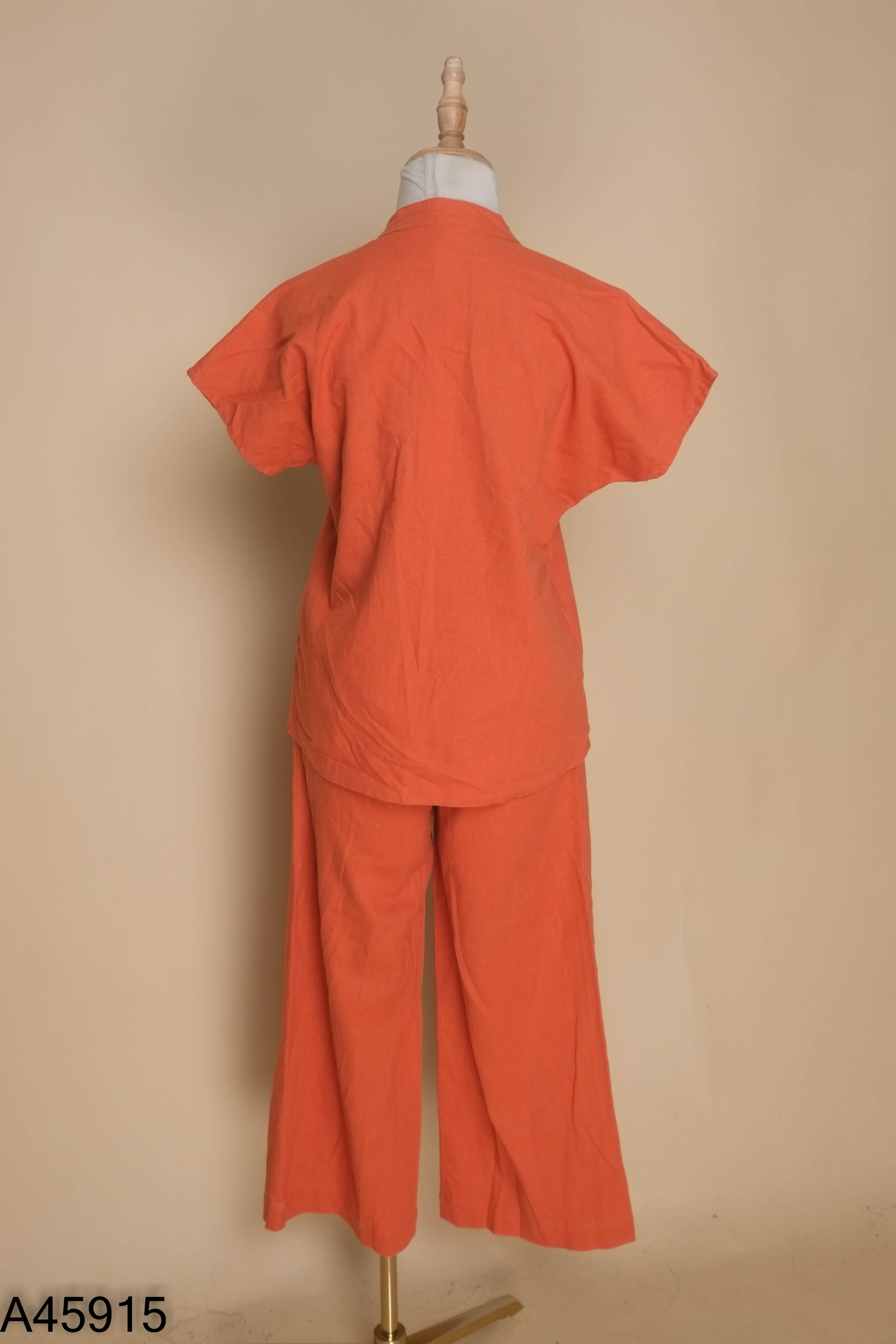 Set Áo linen đỏ cam + quần dài