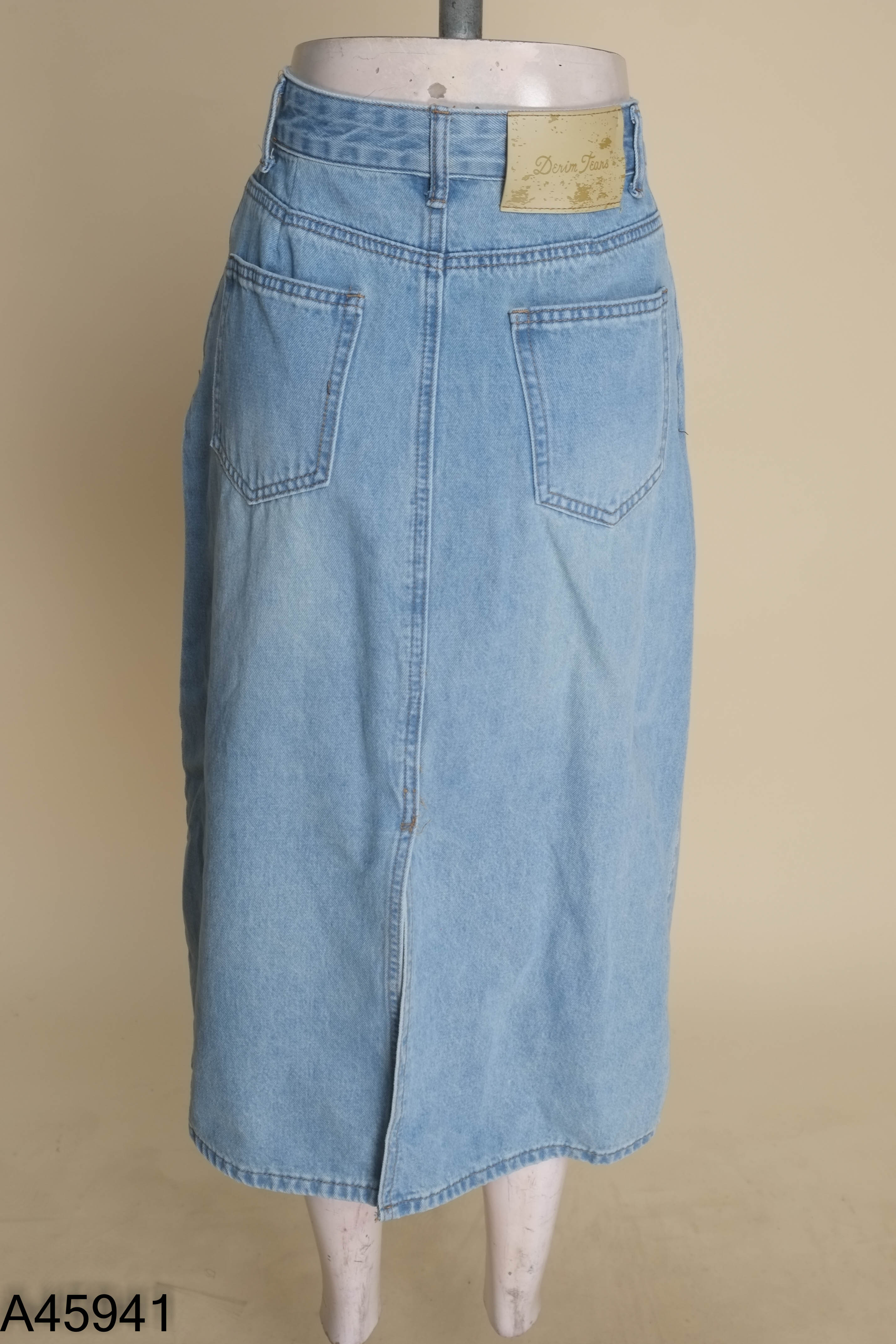 Chân váy jeans xanh bạc