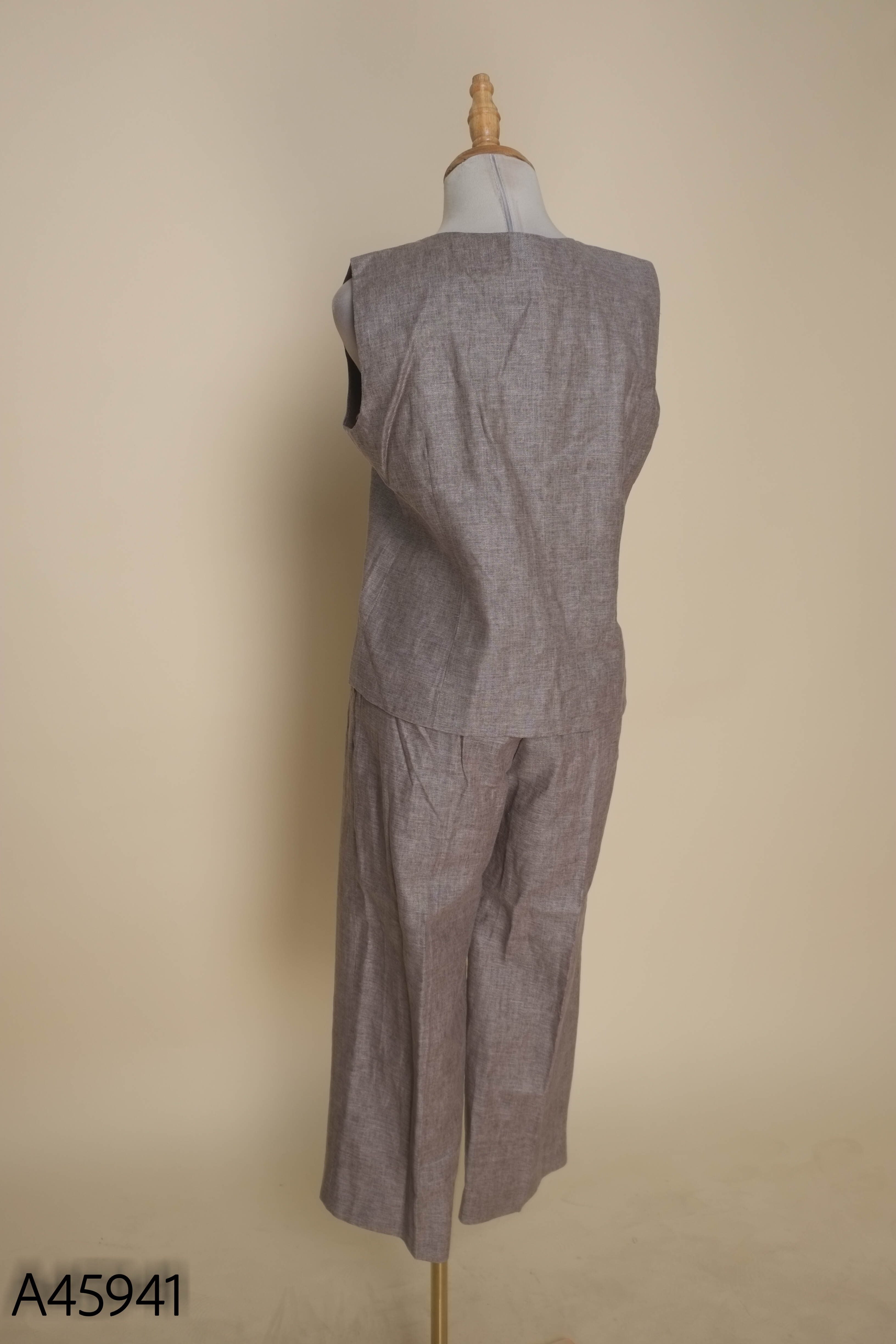 SET Áo linen sát nách + quần dài nâu