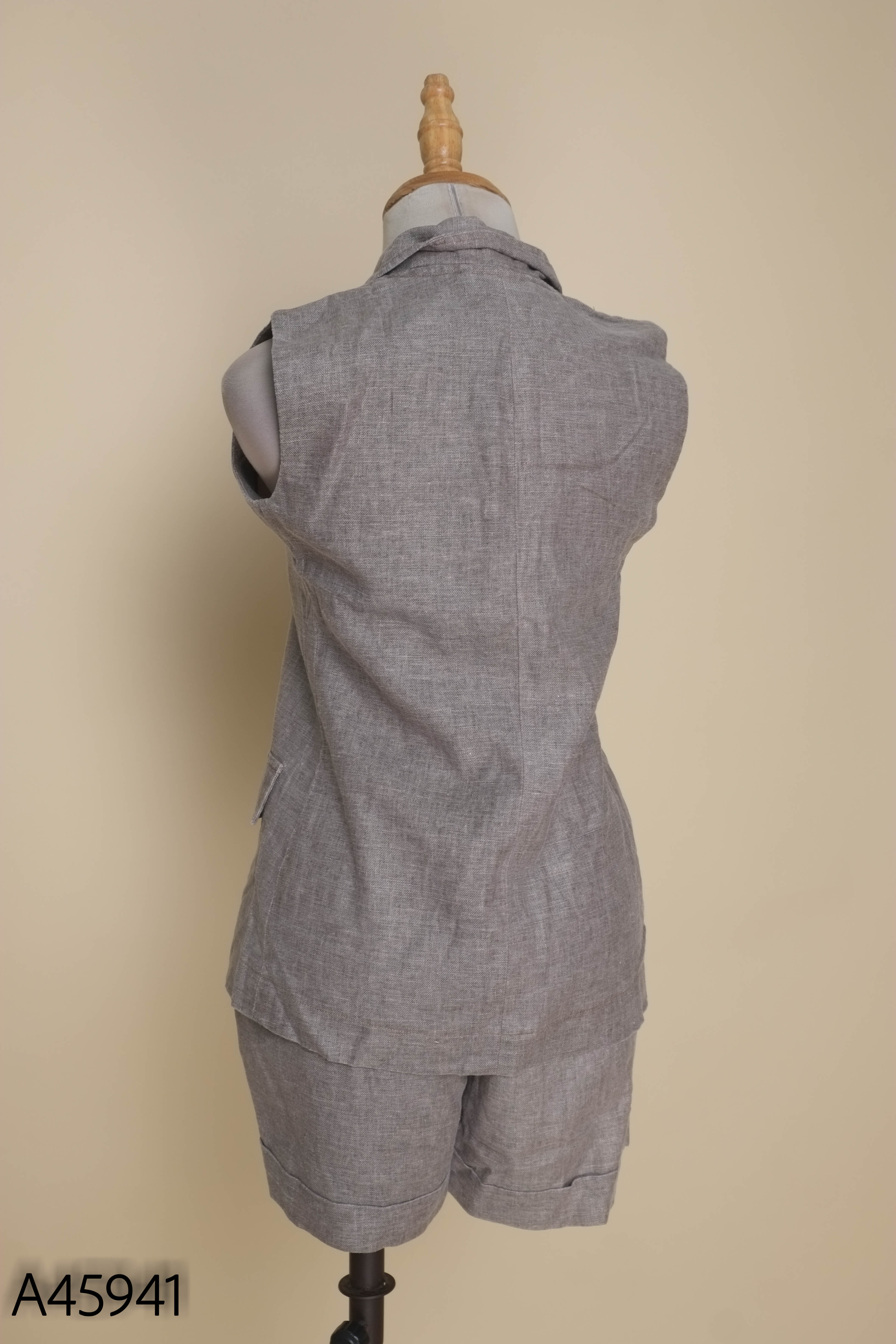 SET Áo linen sát nách + quần short nâu