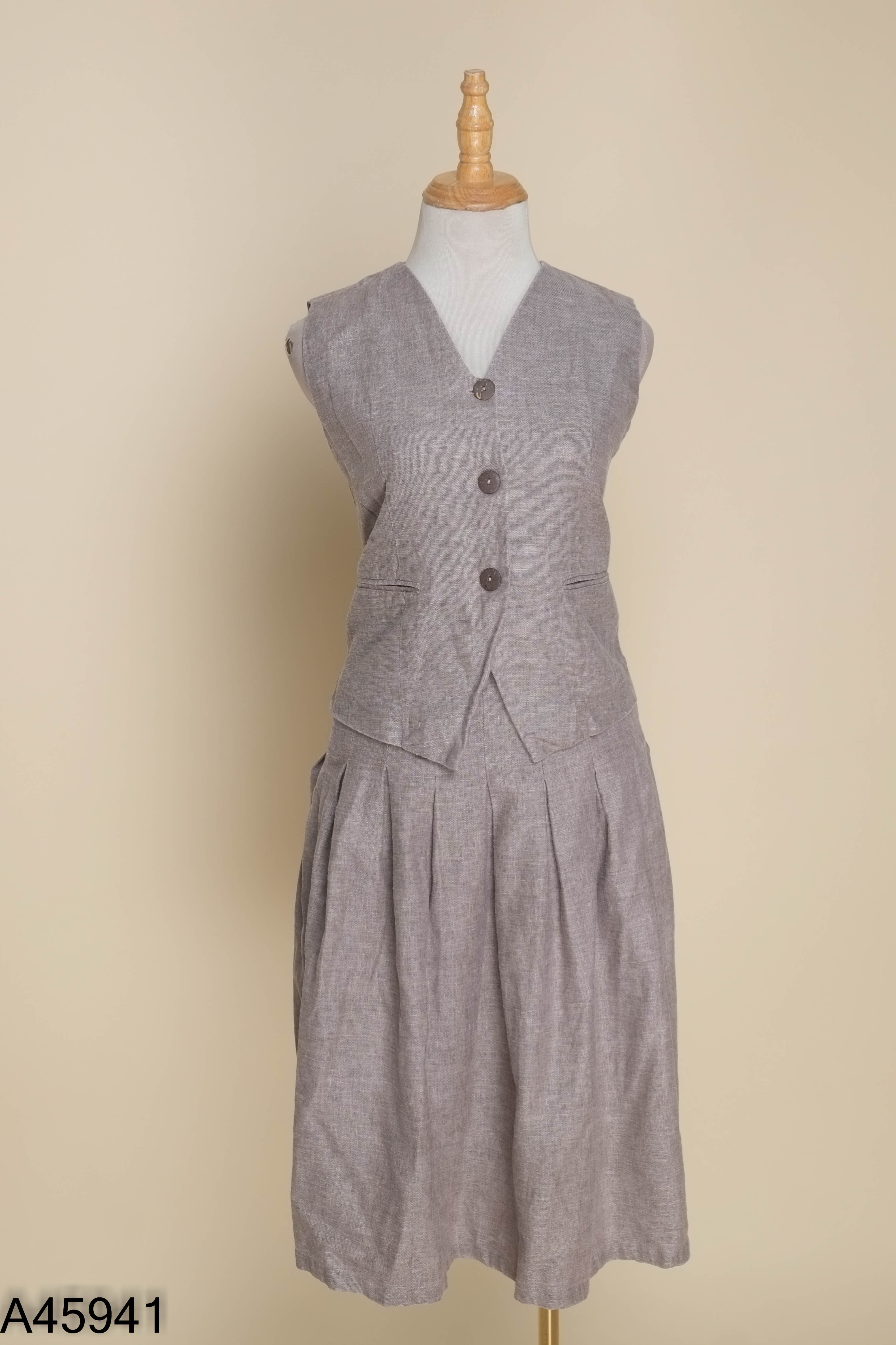 SET Áo linen sát nách + chân váy dài