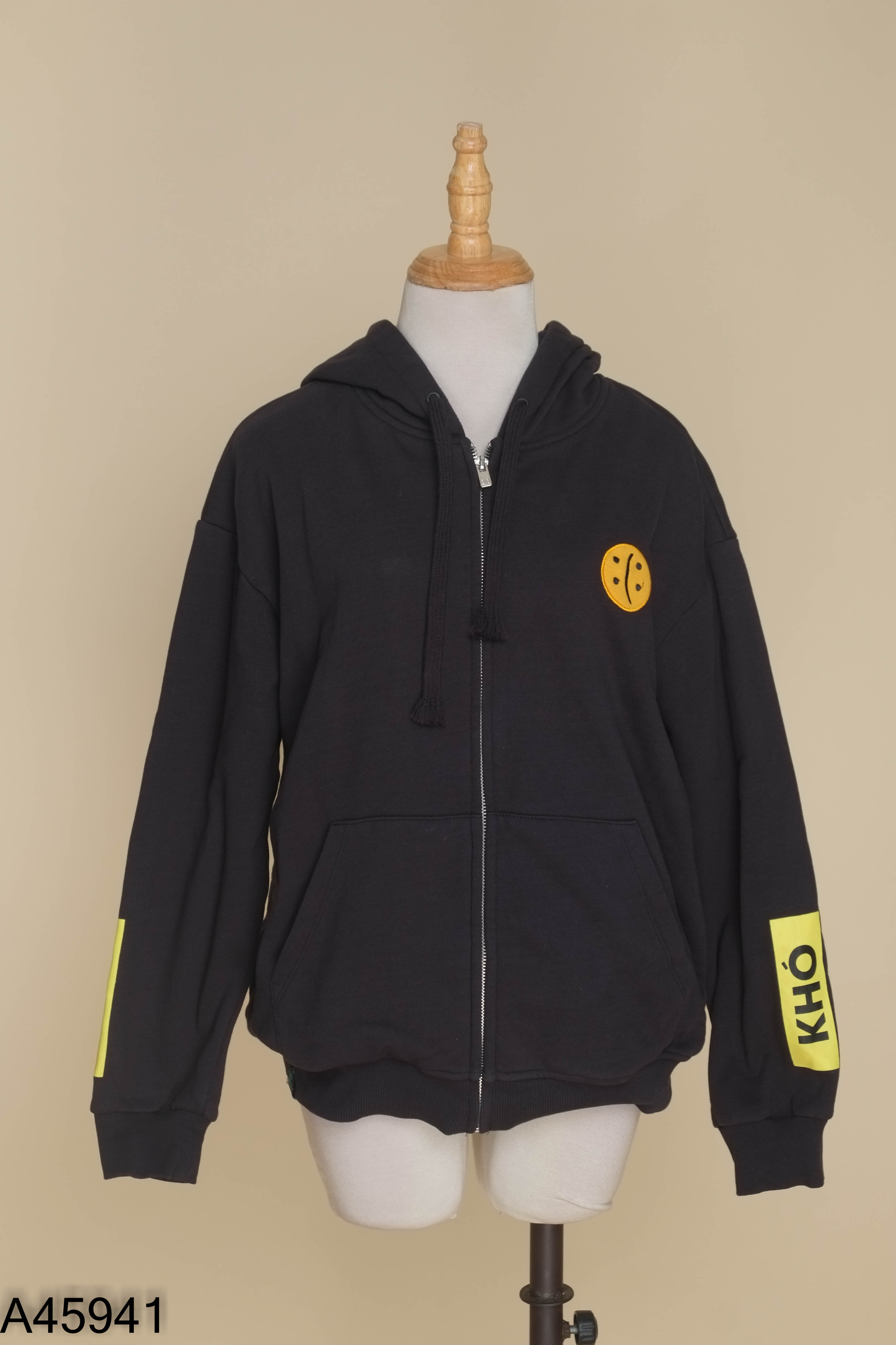 Áo khoác hoodie BÒ SỮA xanh than