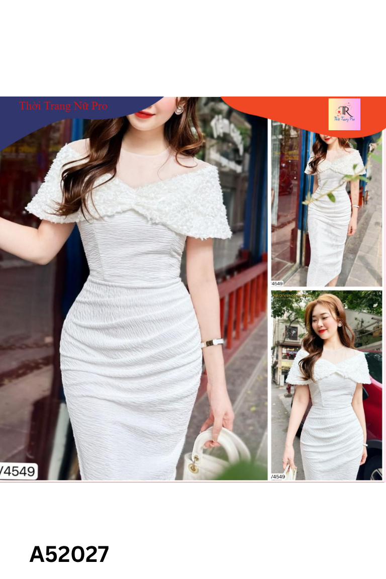 Váy trắng phối lưới