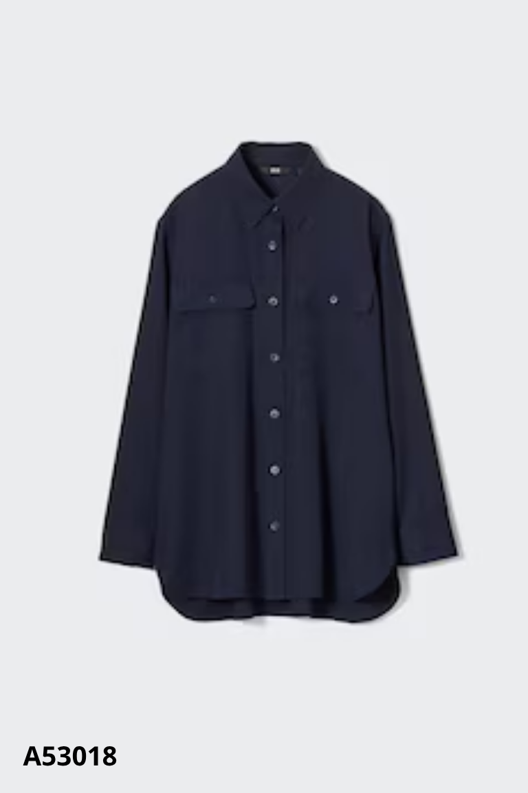 Áo sơ mi UNIQLO xanh trơn