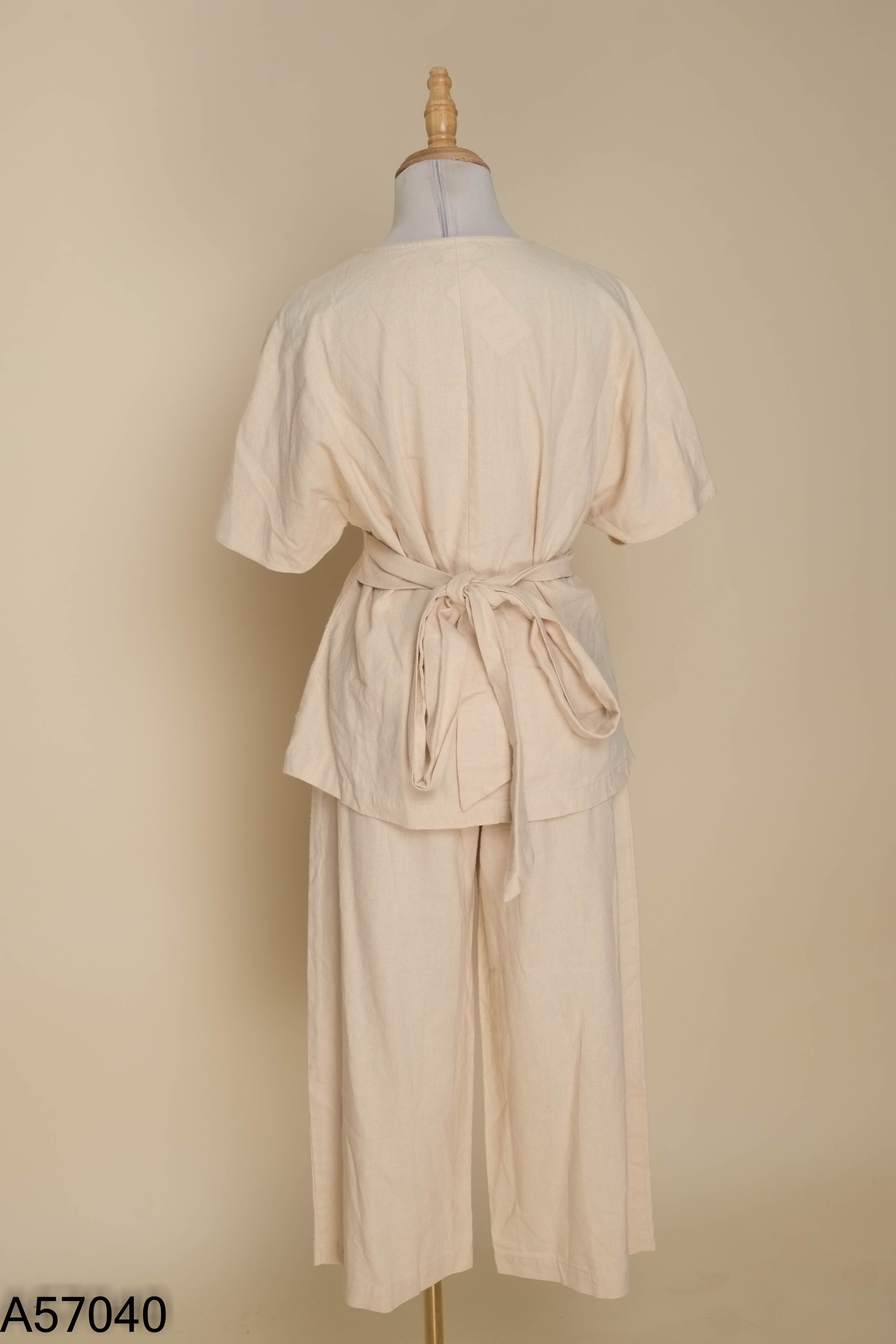 Set Áo linen be LIIN phối dây + Quần