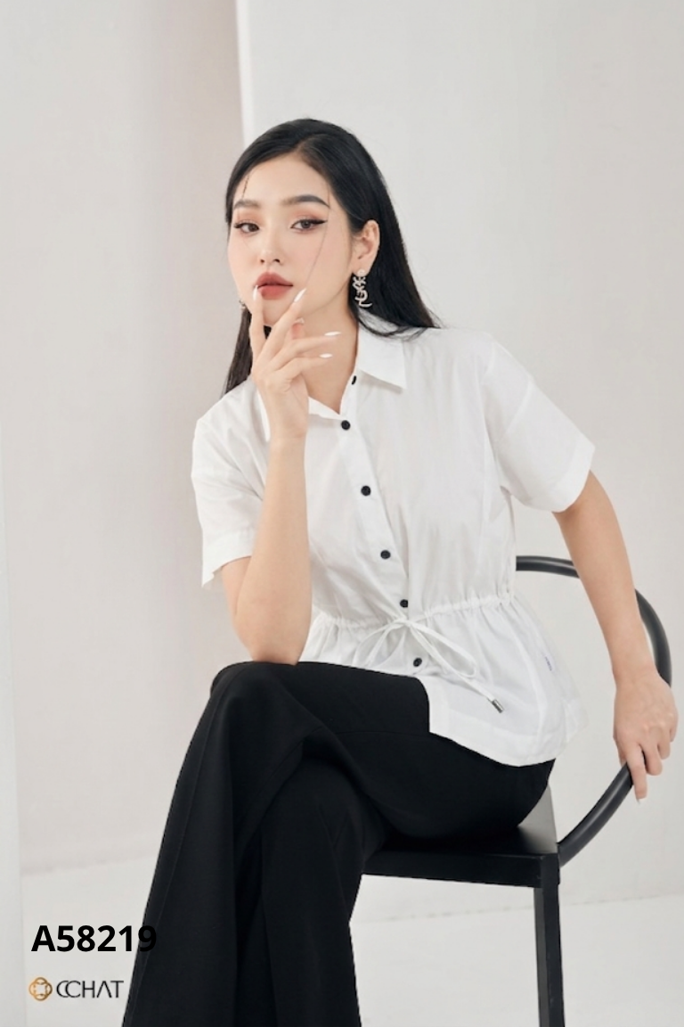 Áo sơ mi CCHAT trắng trơn