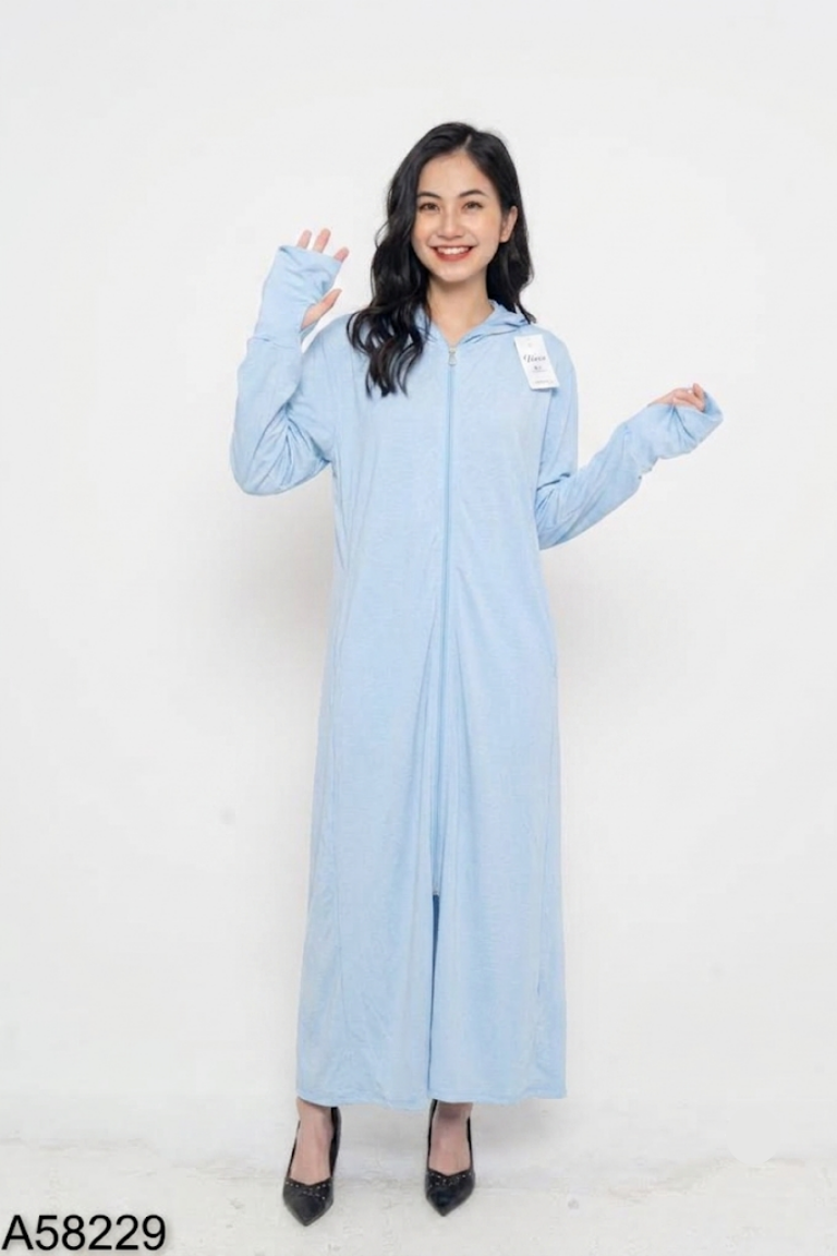 Váy áo chống nắng xanh