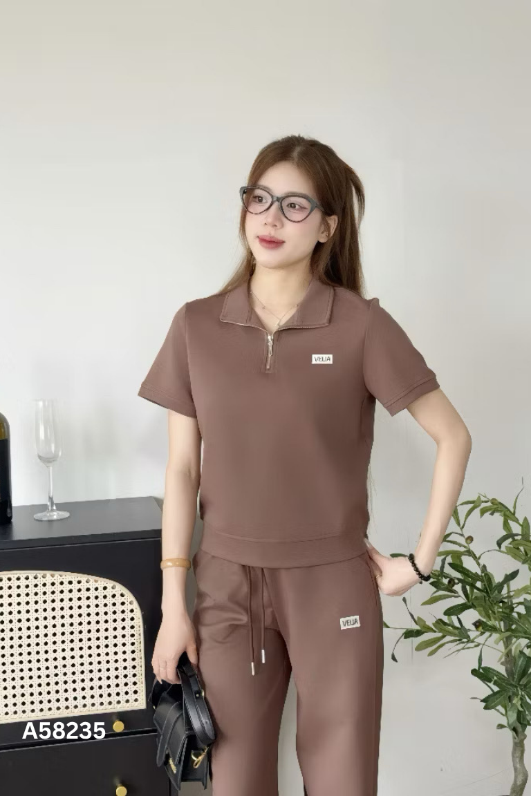 SET Áo nâu VELIA + Quần dài nâu