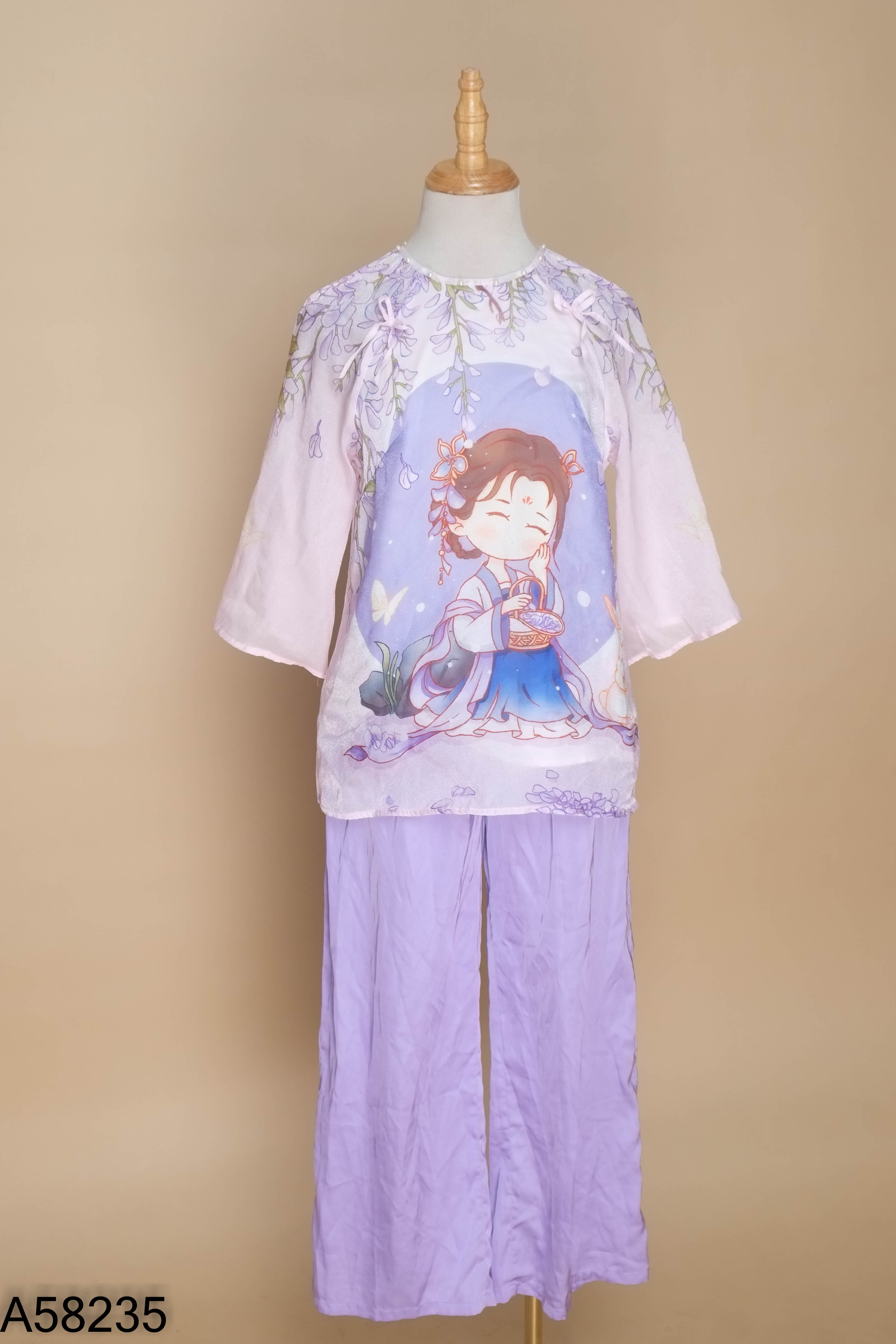SET Áo tím cô gái + Quần dài tím