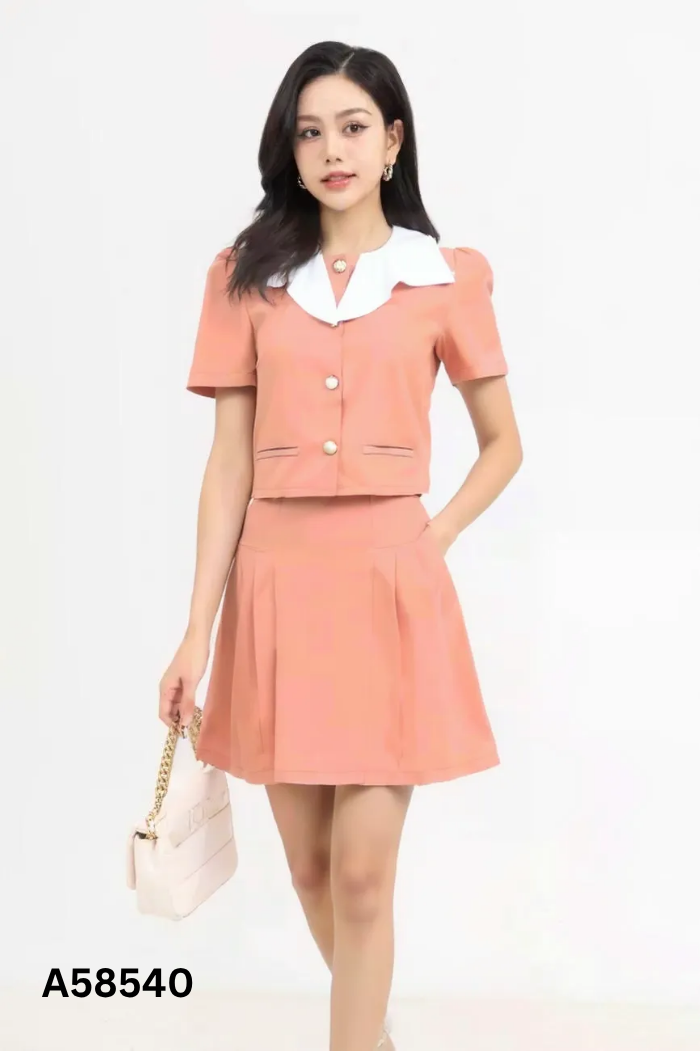 Set NẮNG VÀNG hồng áo+váy