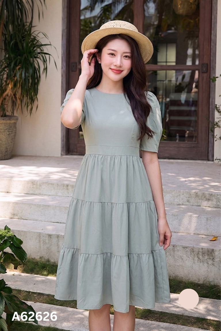 Váy xanh tay lỡ