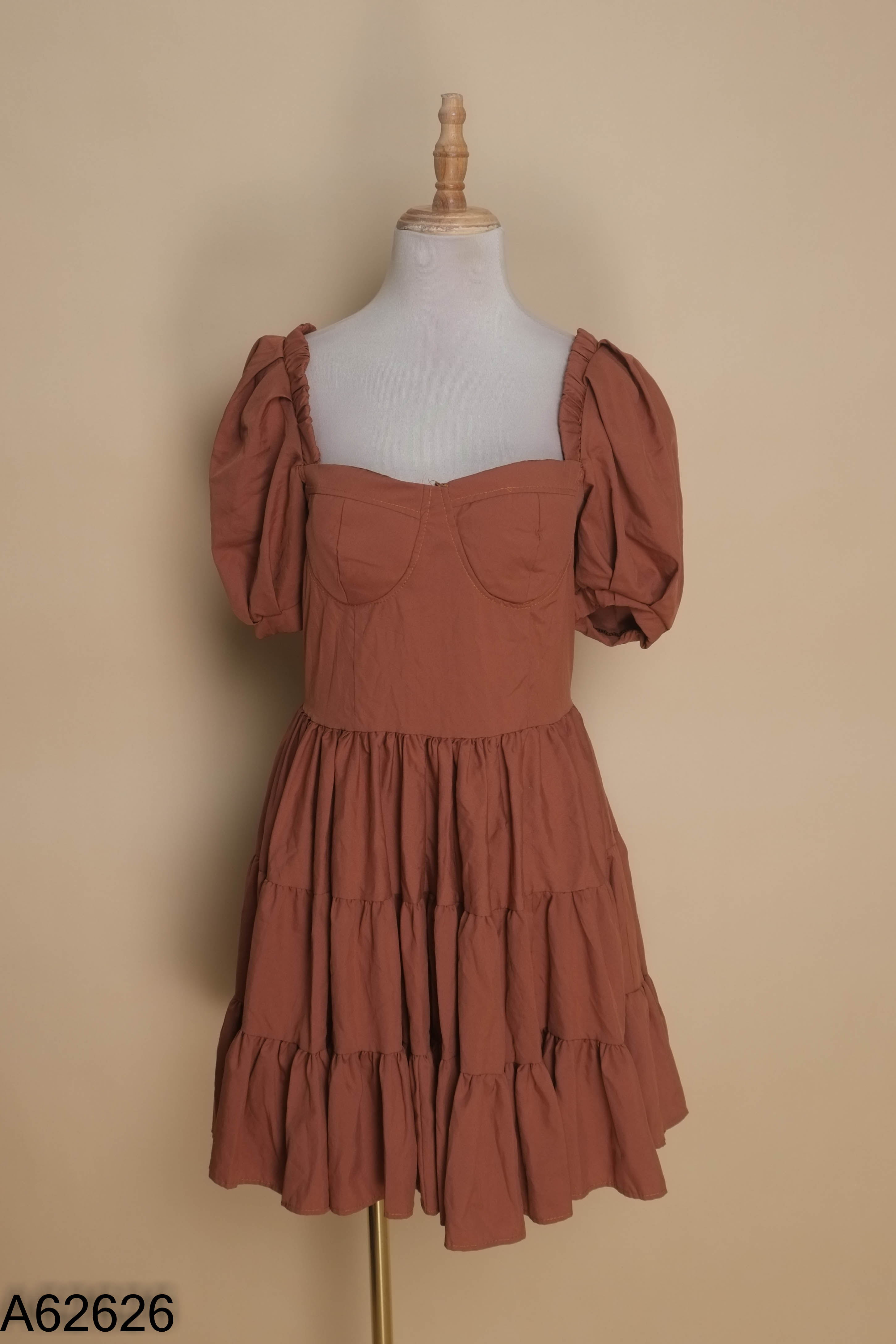 Váy M.P.B babydoll nâu có mút ngực