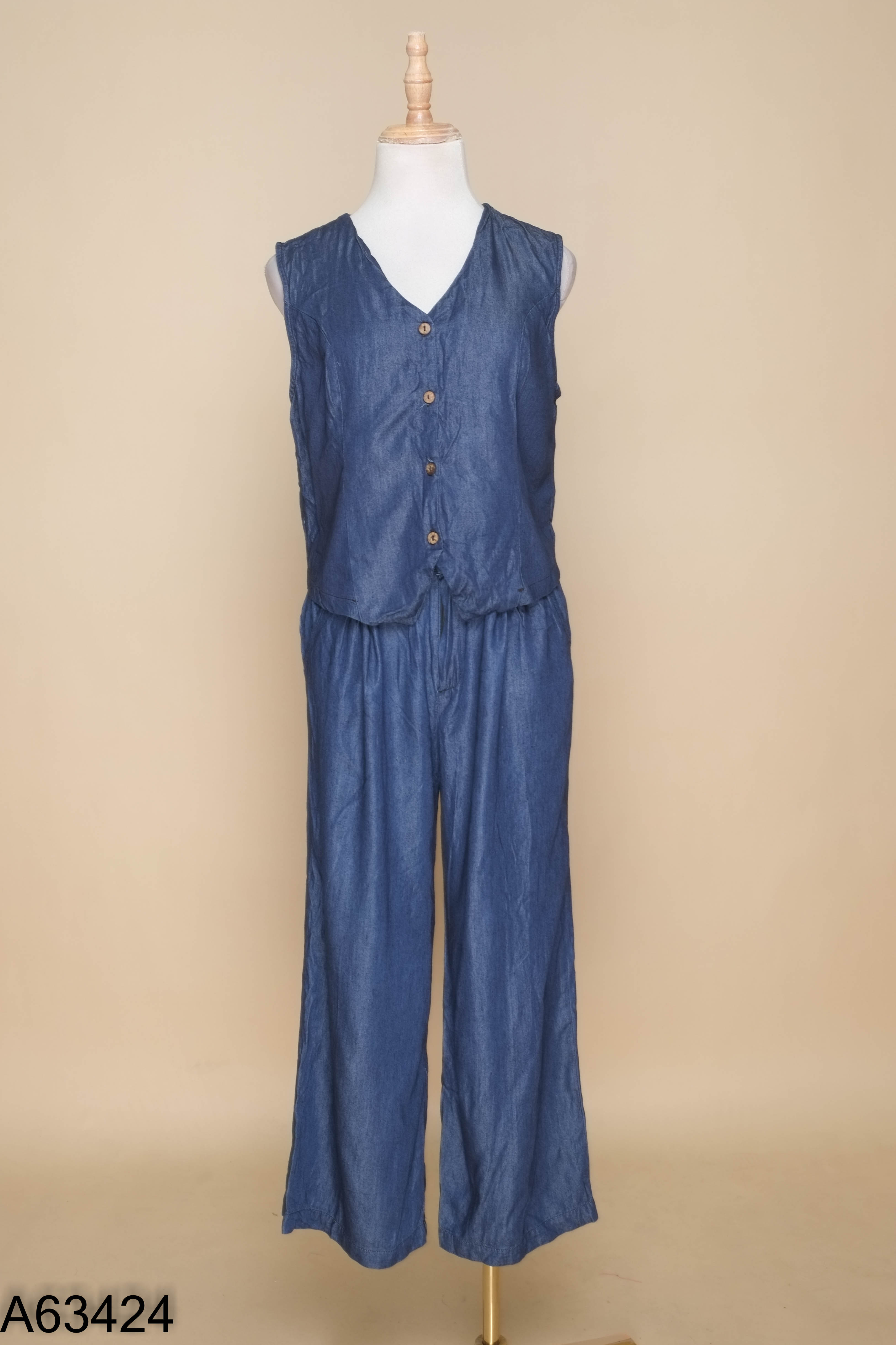 Set Áo jeans xanh mềm VIETSNAKE + Quần