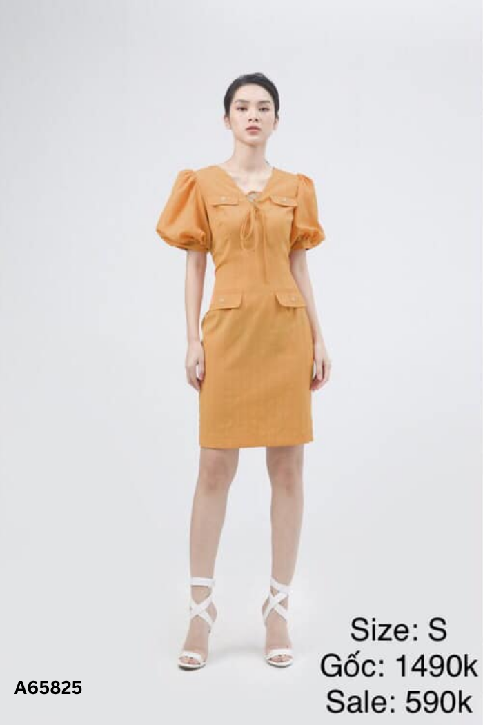Váy cam IVY MODA tay phồng