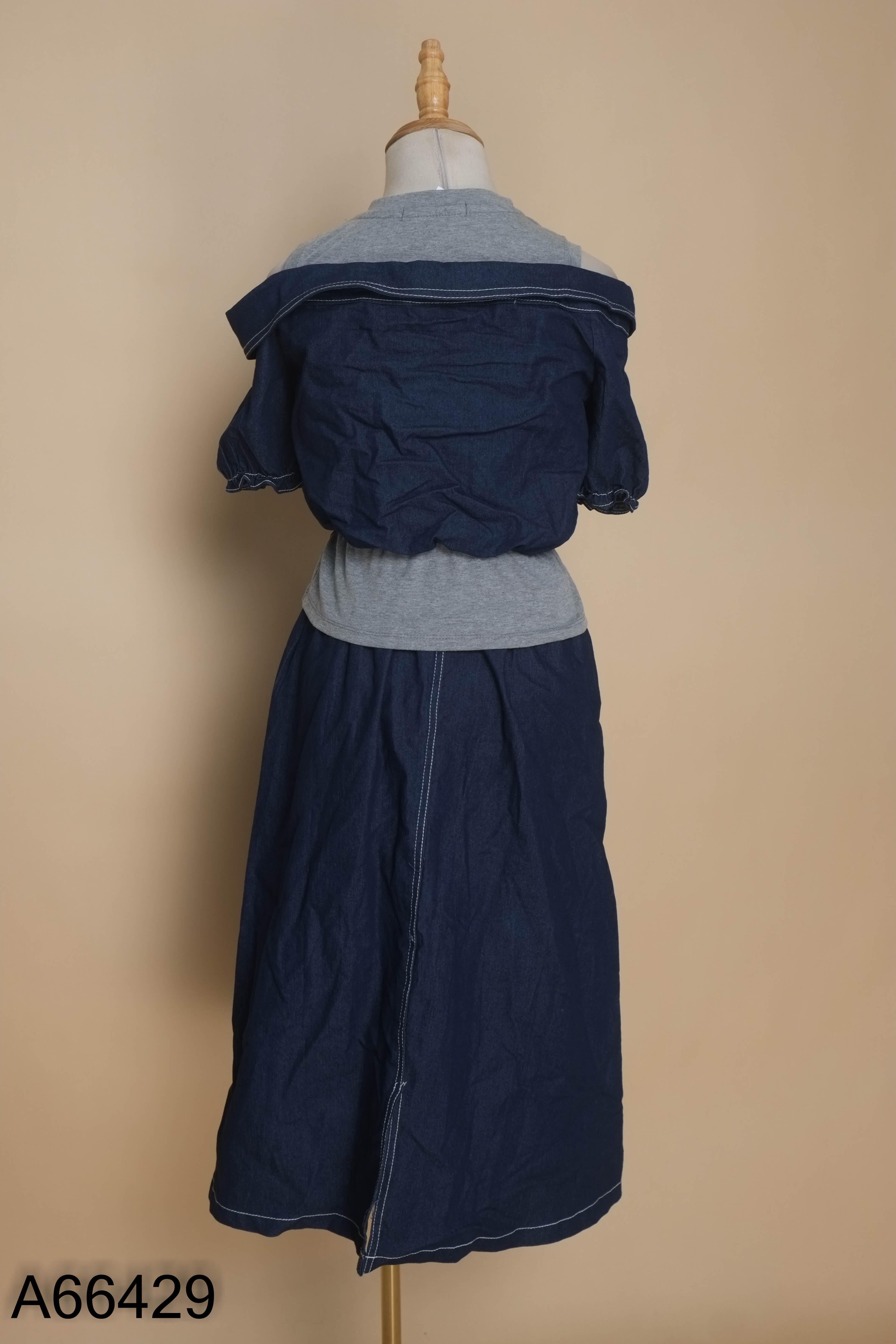 Set jeans xanh WITH LOVE+váy