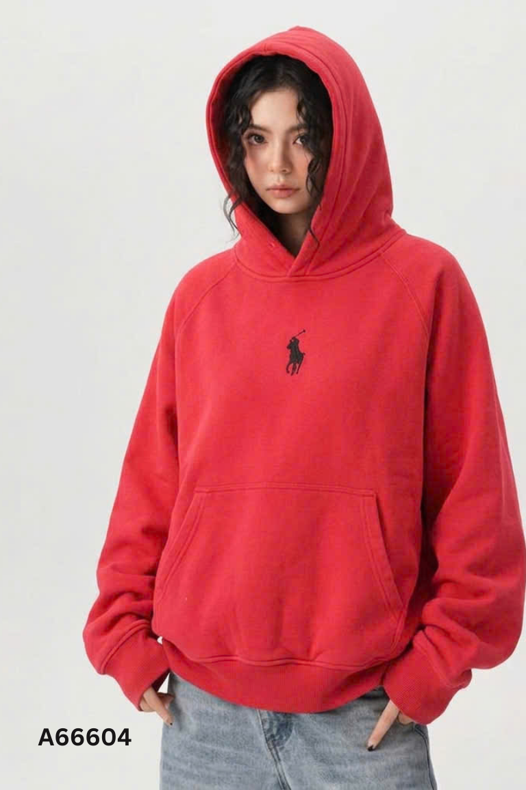 Áo hoodie đỏ thêu ngựa