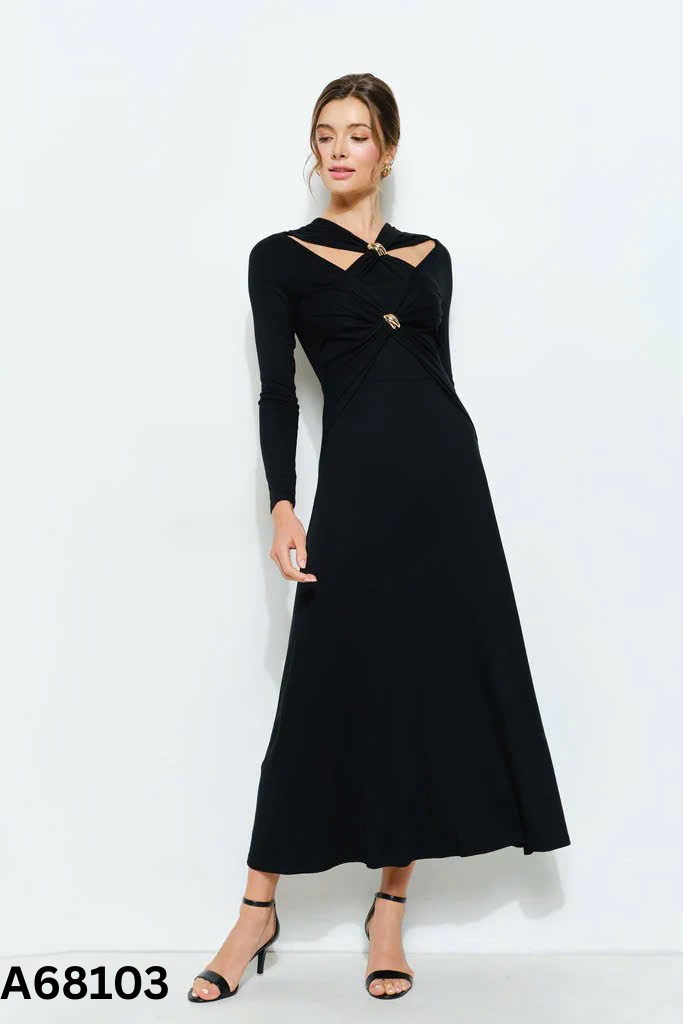 Váy đen SHEIN dây chéo ngực