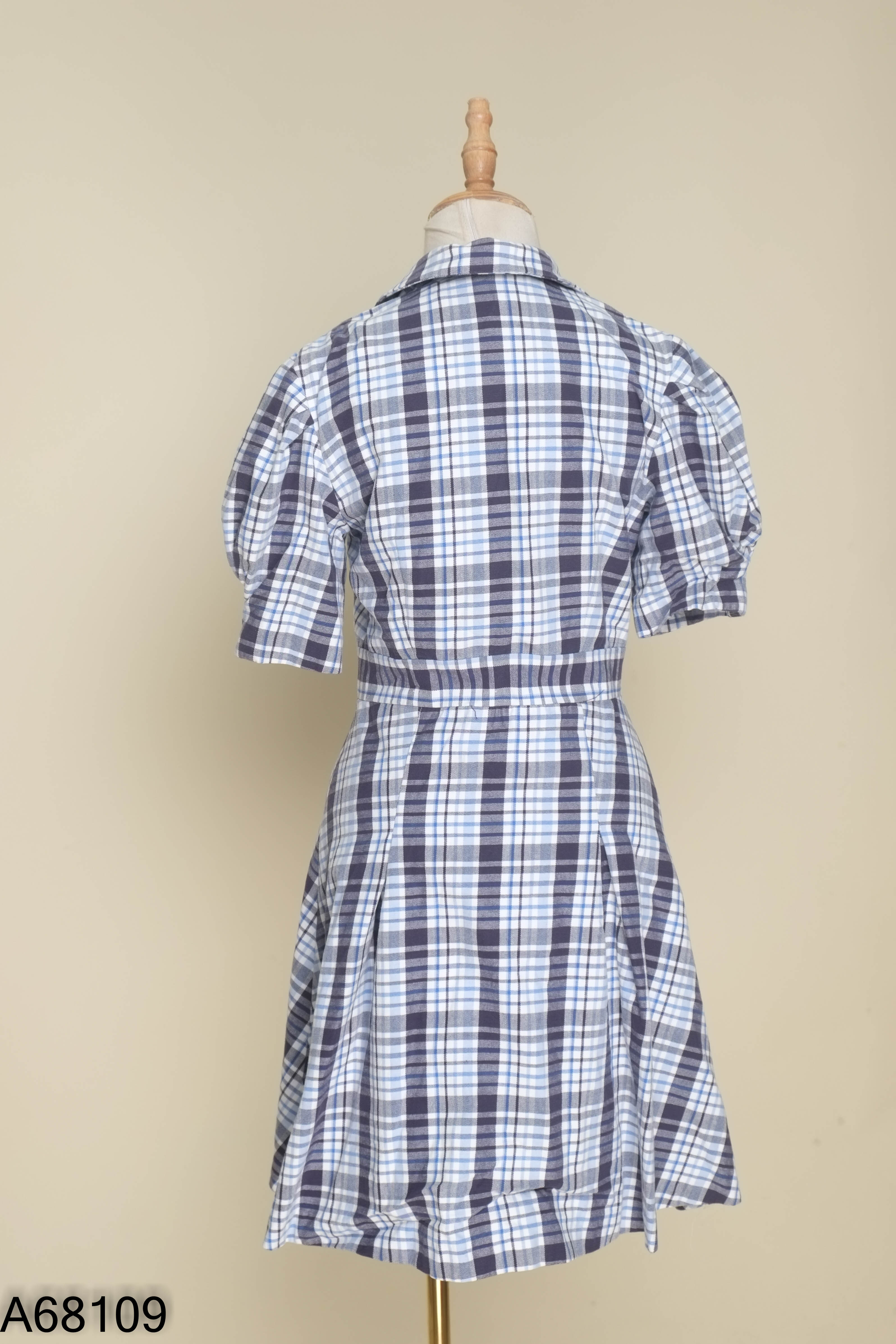 Váy xanh SEPTEMBER kẻ cổ vest