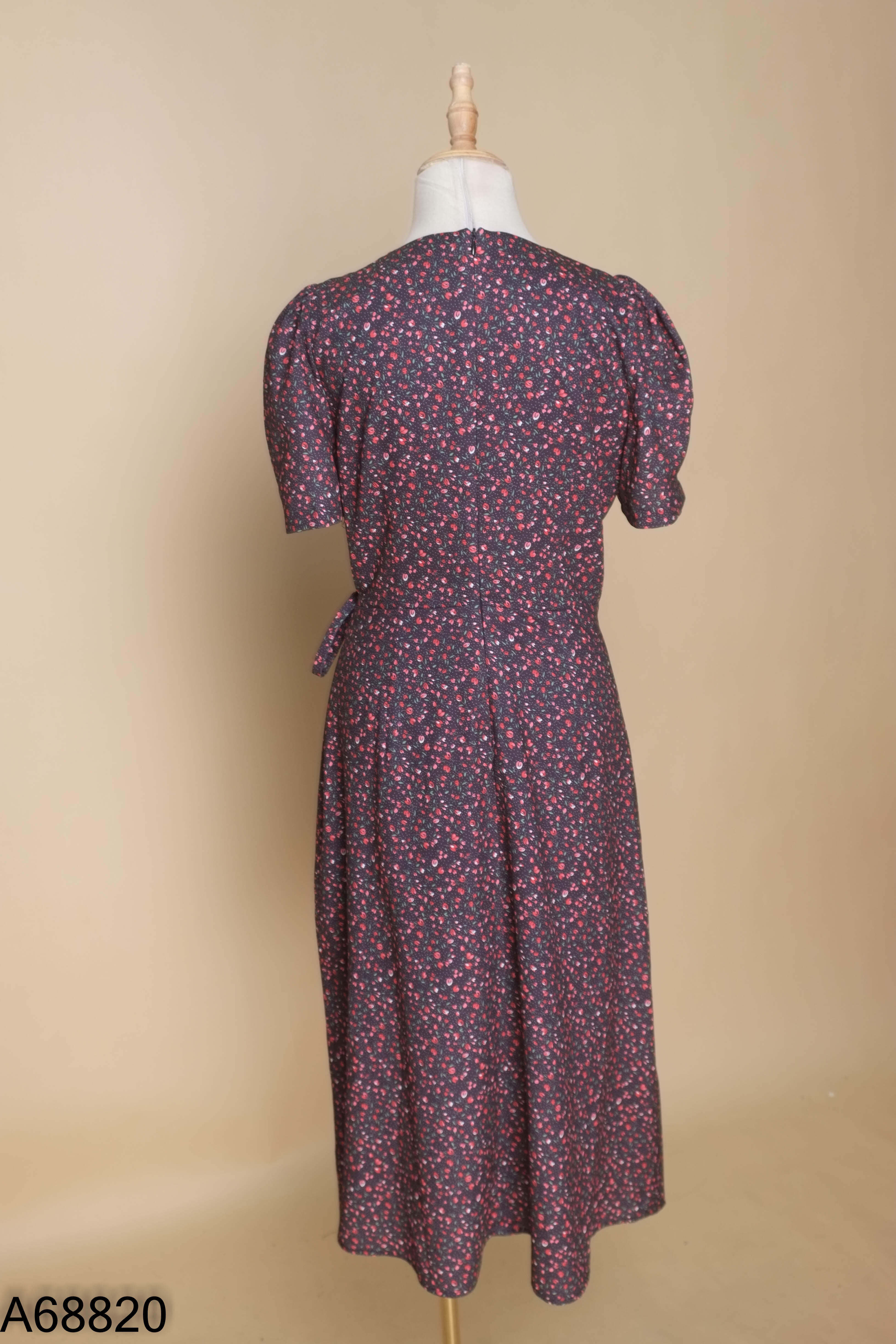 Váy ADORE DRESS đen họa tiết hoa nhí