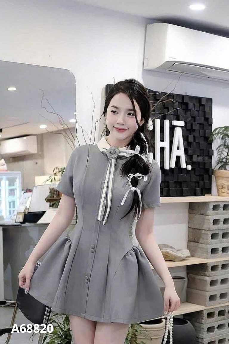 Set Váy xám đính hoa + quần