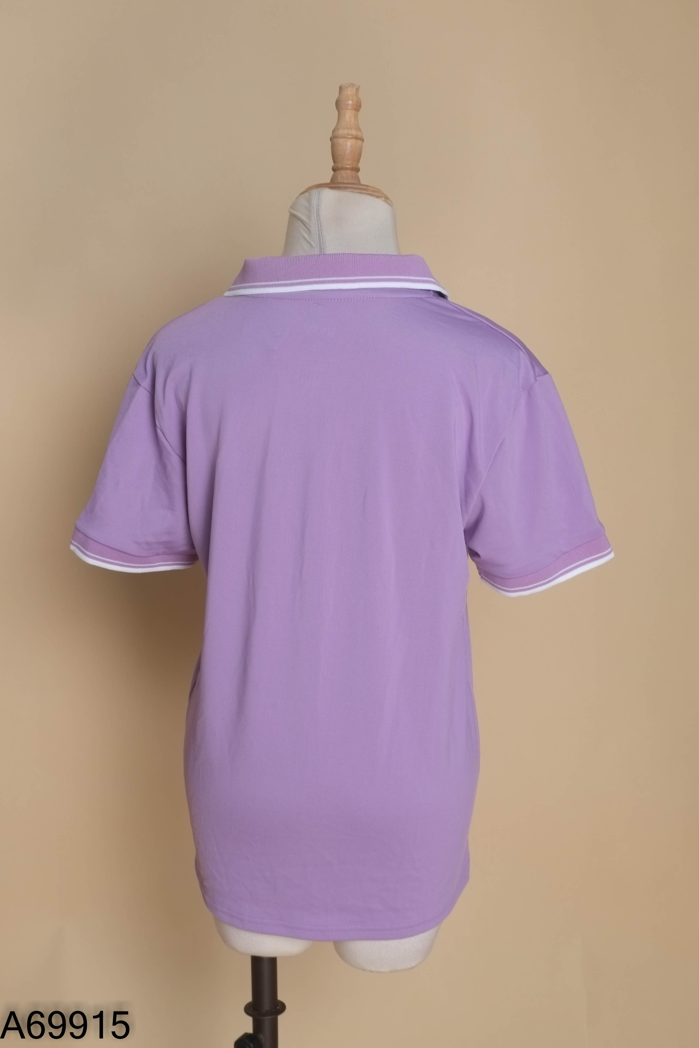 Áo polo tím YODY viền trắng