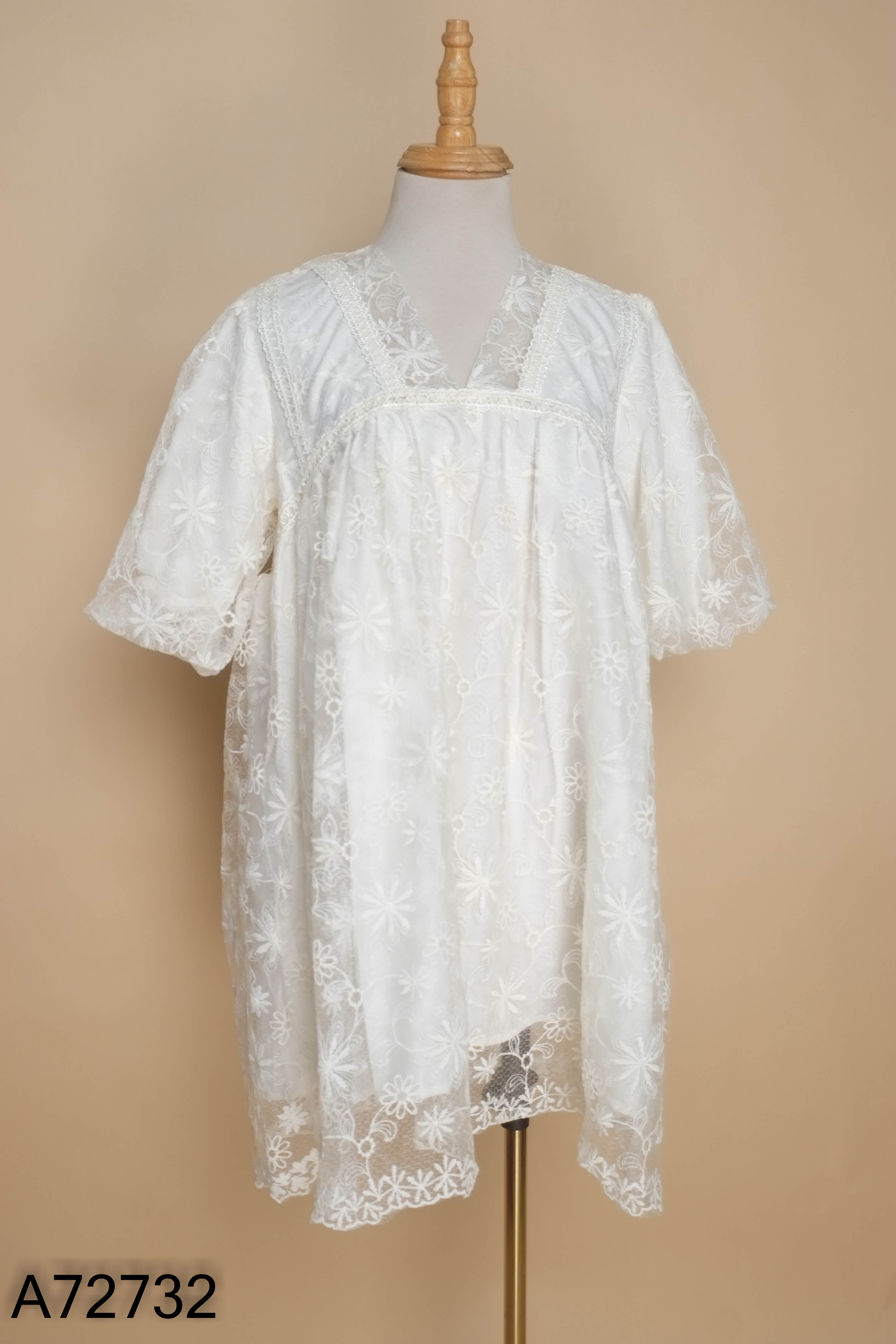 Váy baby doll be voan họa tiết